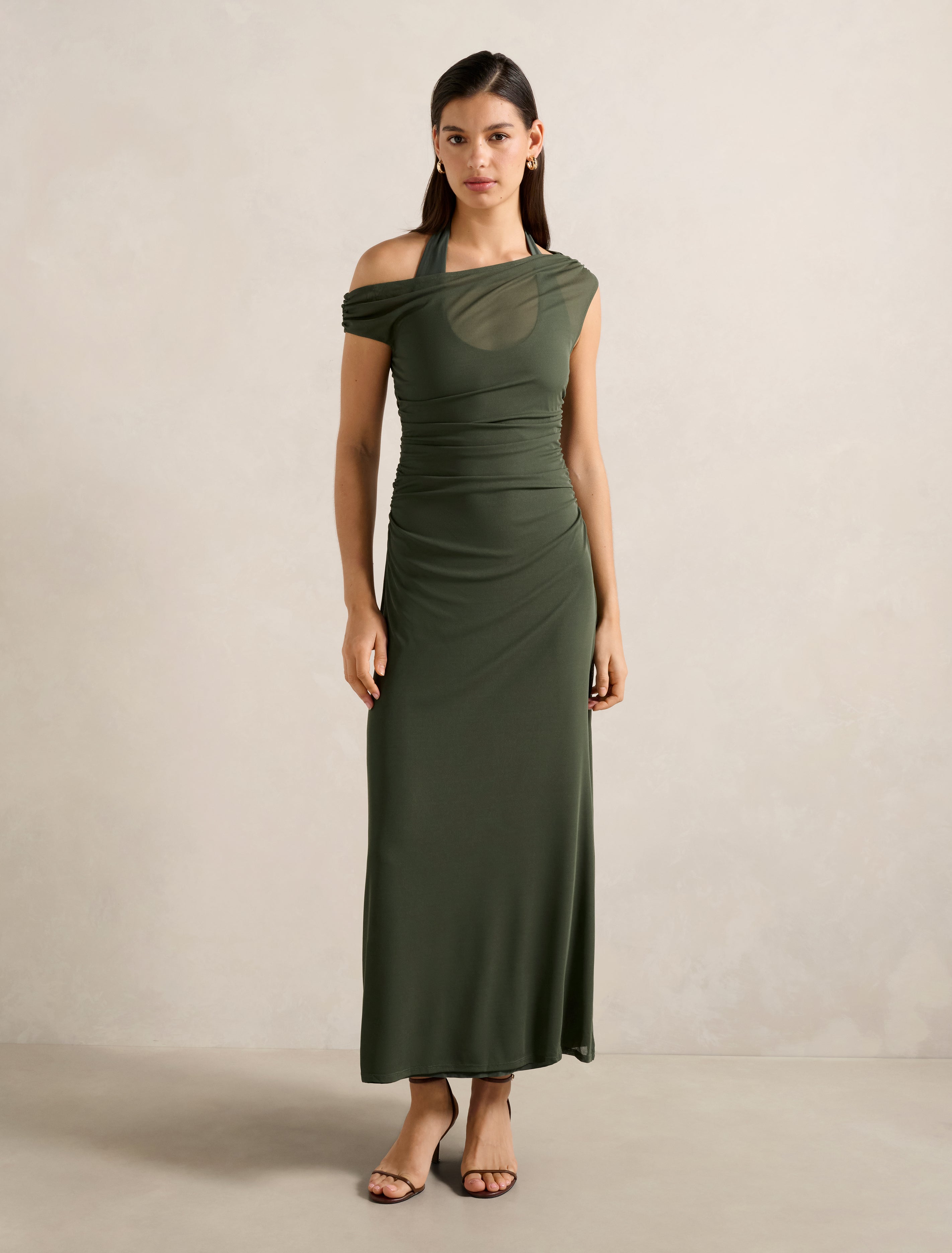 Buy Brooklyn Layered Jersey Maxi Dress - Thyme - Online