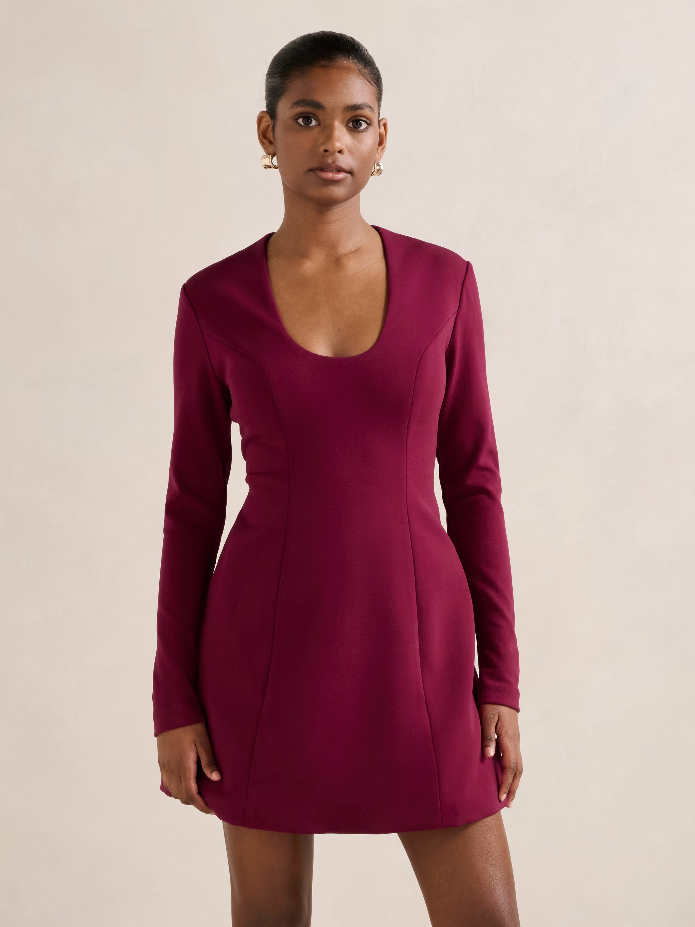 petite long sleeve mini dress Buy Ruby - Deep Plum - Online v neck floral bridesmaid dress Halter Neckline Bridesmaids Dresses Style:MP282SK-01