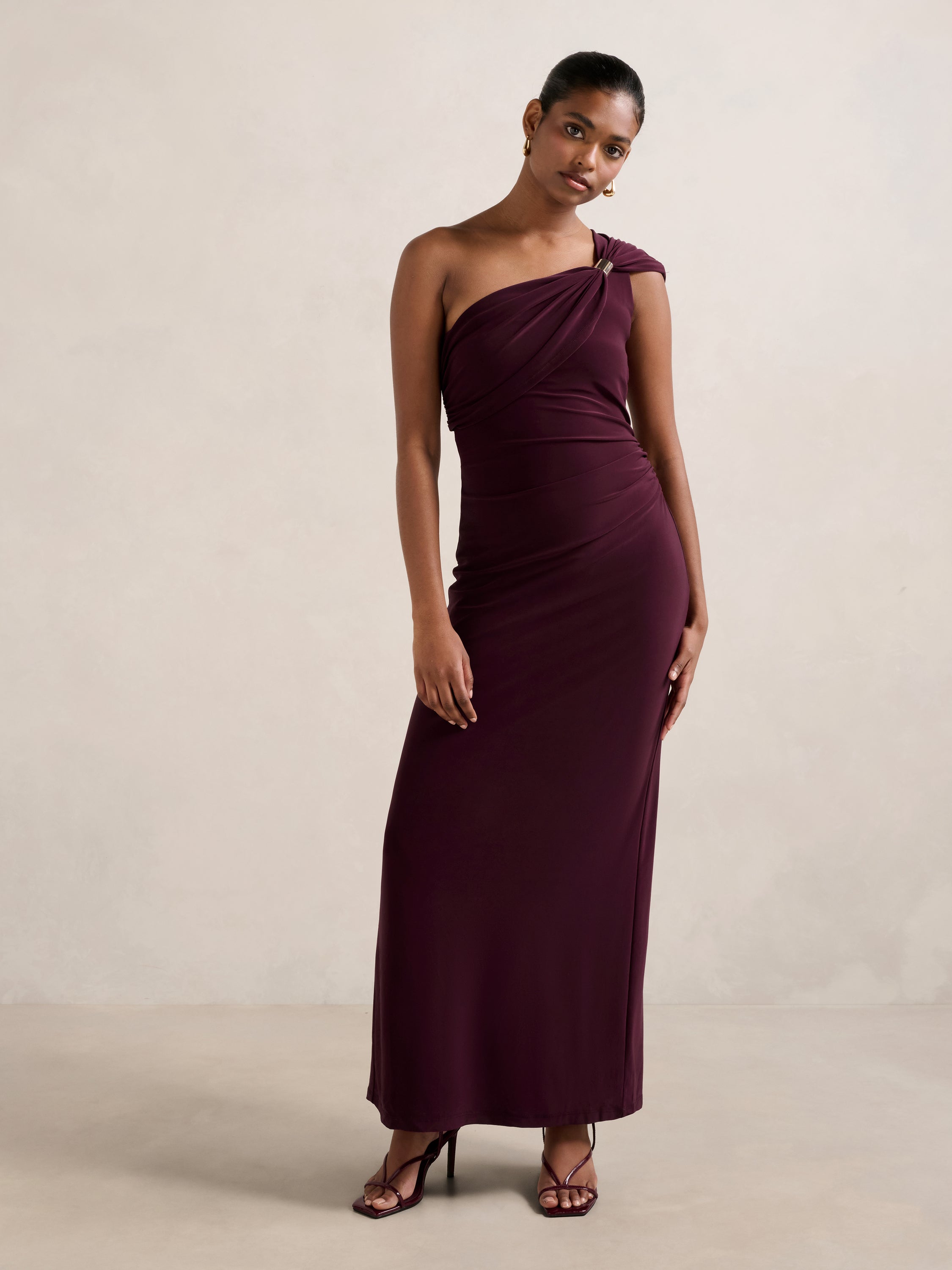 Buy Robyn Petite Jersey Maxi Dress - Winetasting - Online