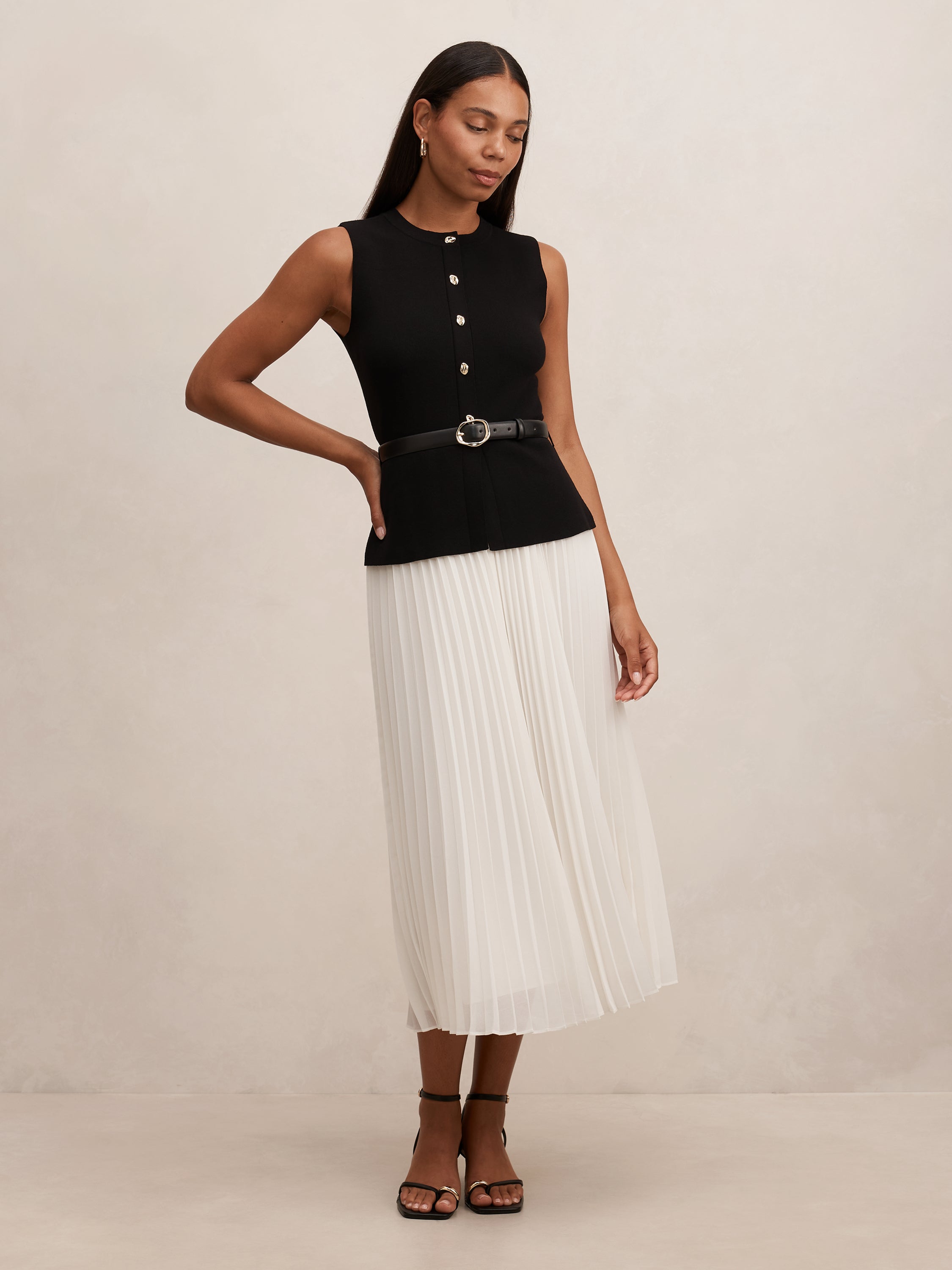 SNIDEL ORGANICS narrow knit dress IVR Mixed Media Knit Dress – SNIDEL