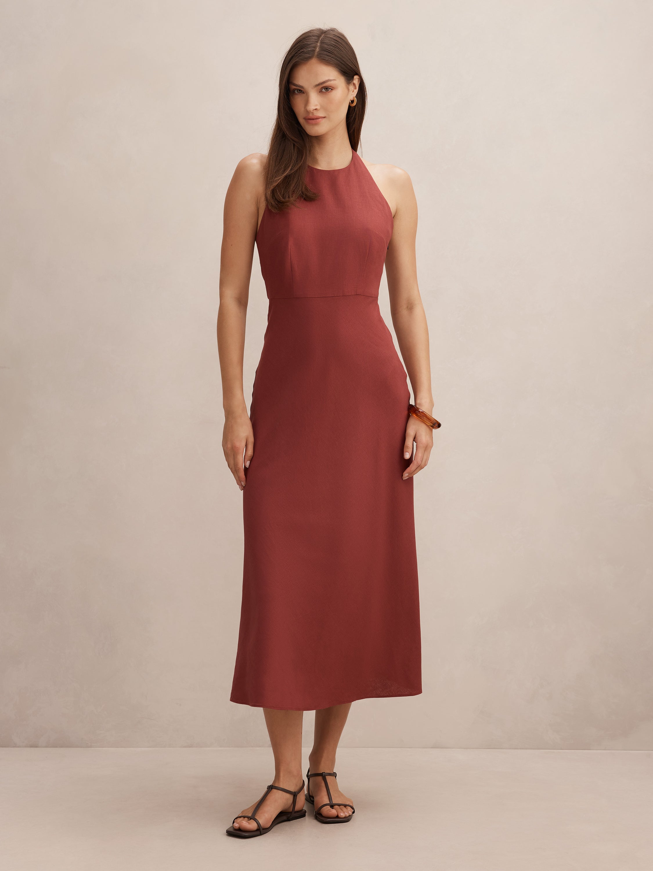 Buy Soraya Beaded Back Midi Dress - Red - Online