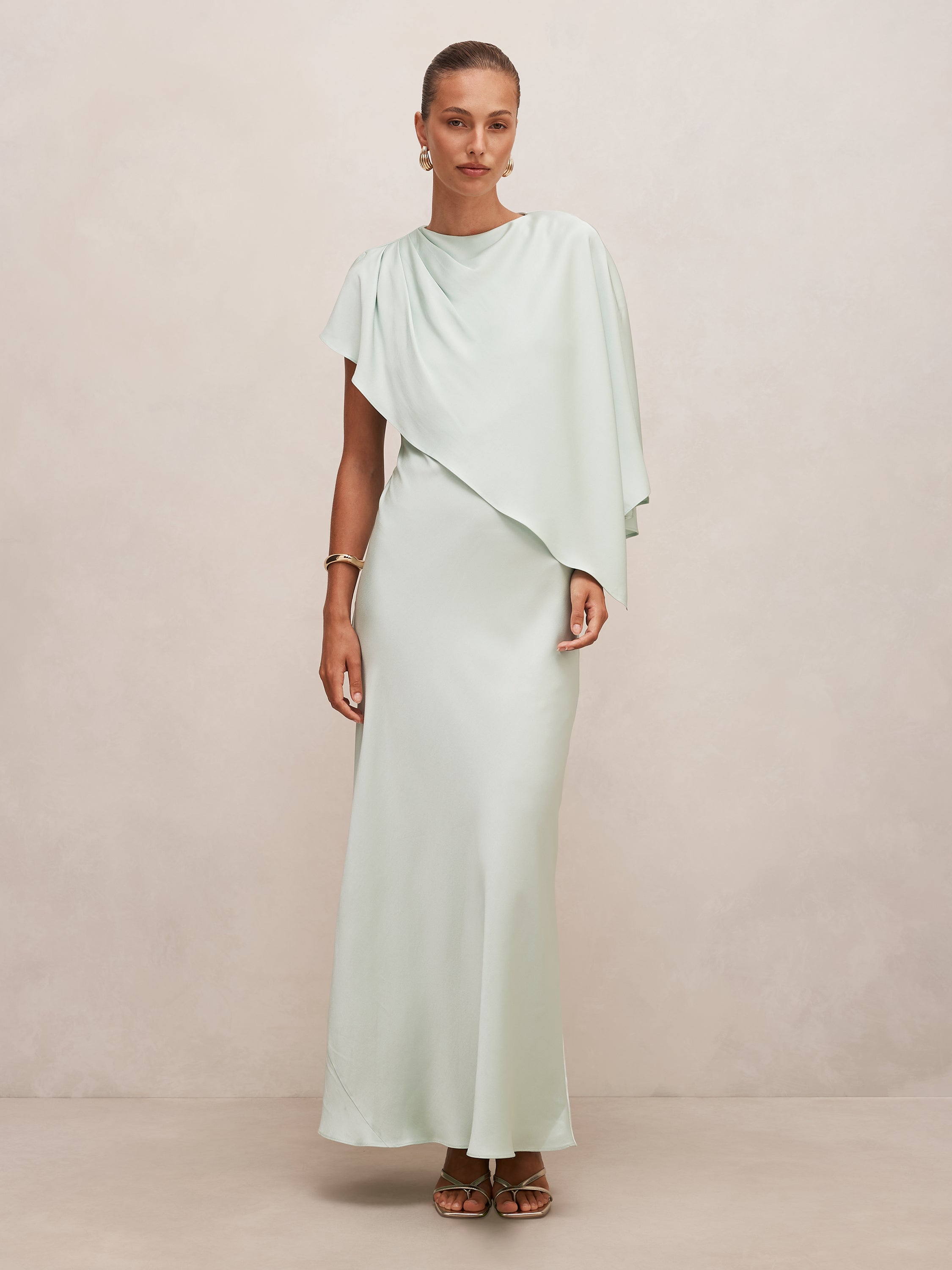 Buy Zinnia Cape Maxi Dress - Green - Online