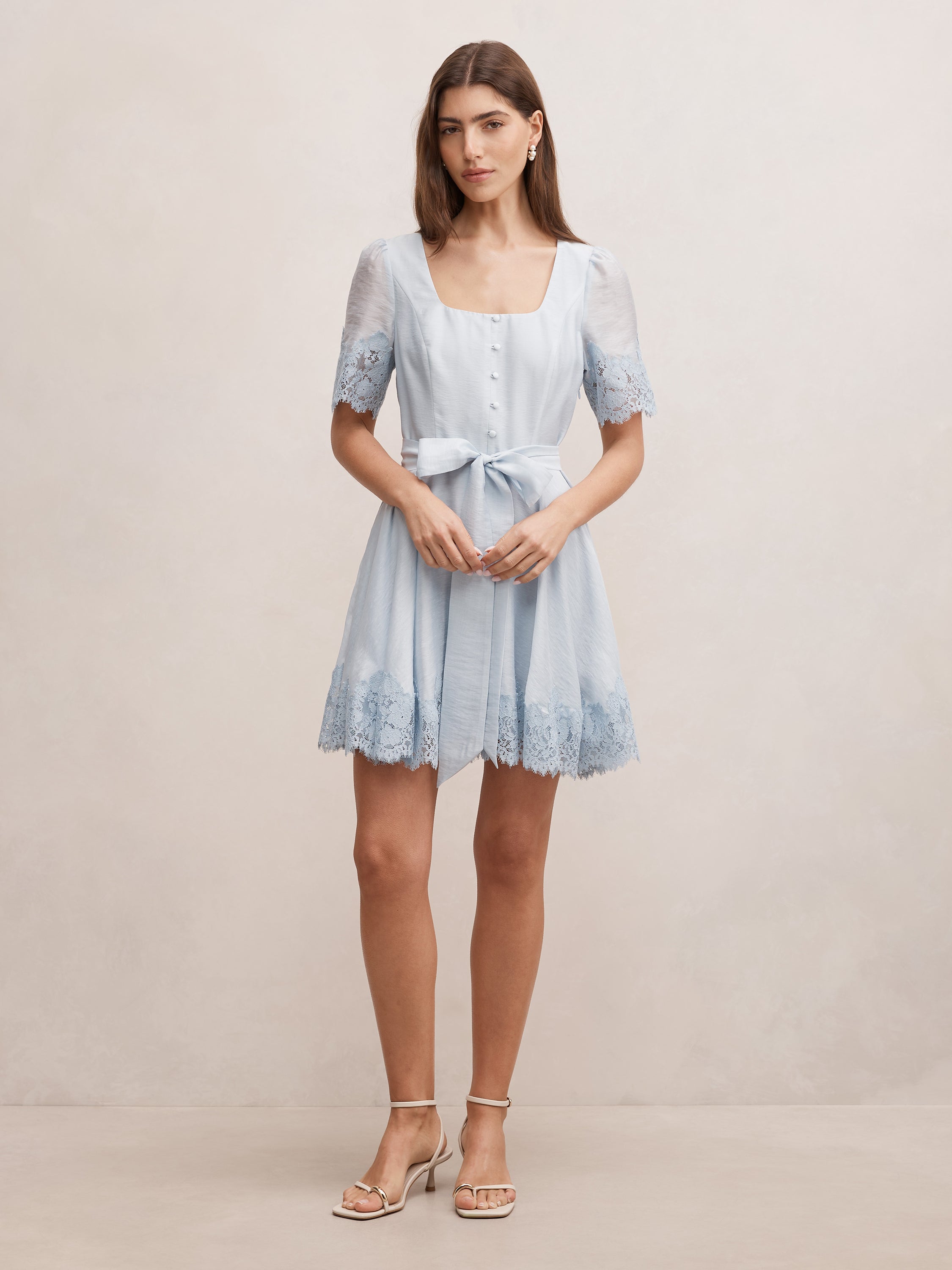 Buy Alana Lace Trim Mini - Blue - Online