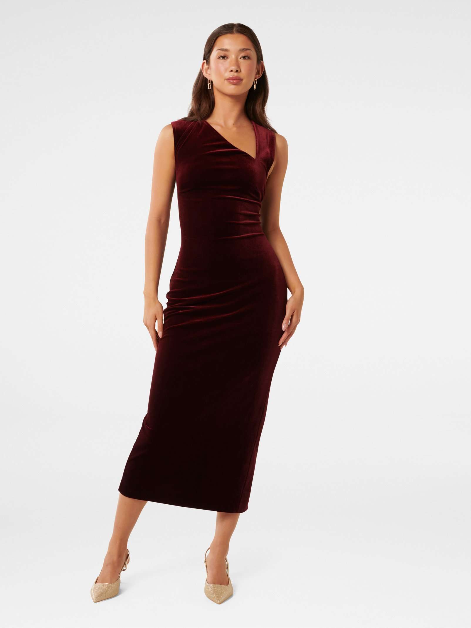 Reese Asym Velvet Maxi Dress