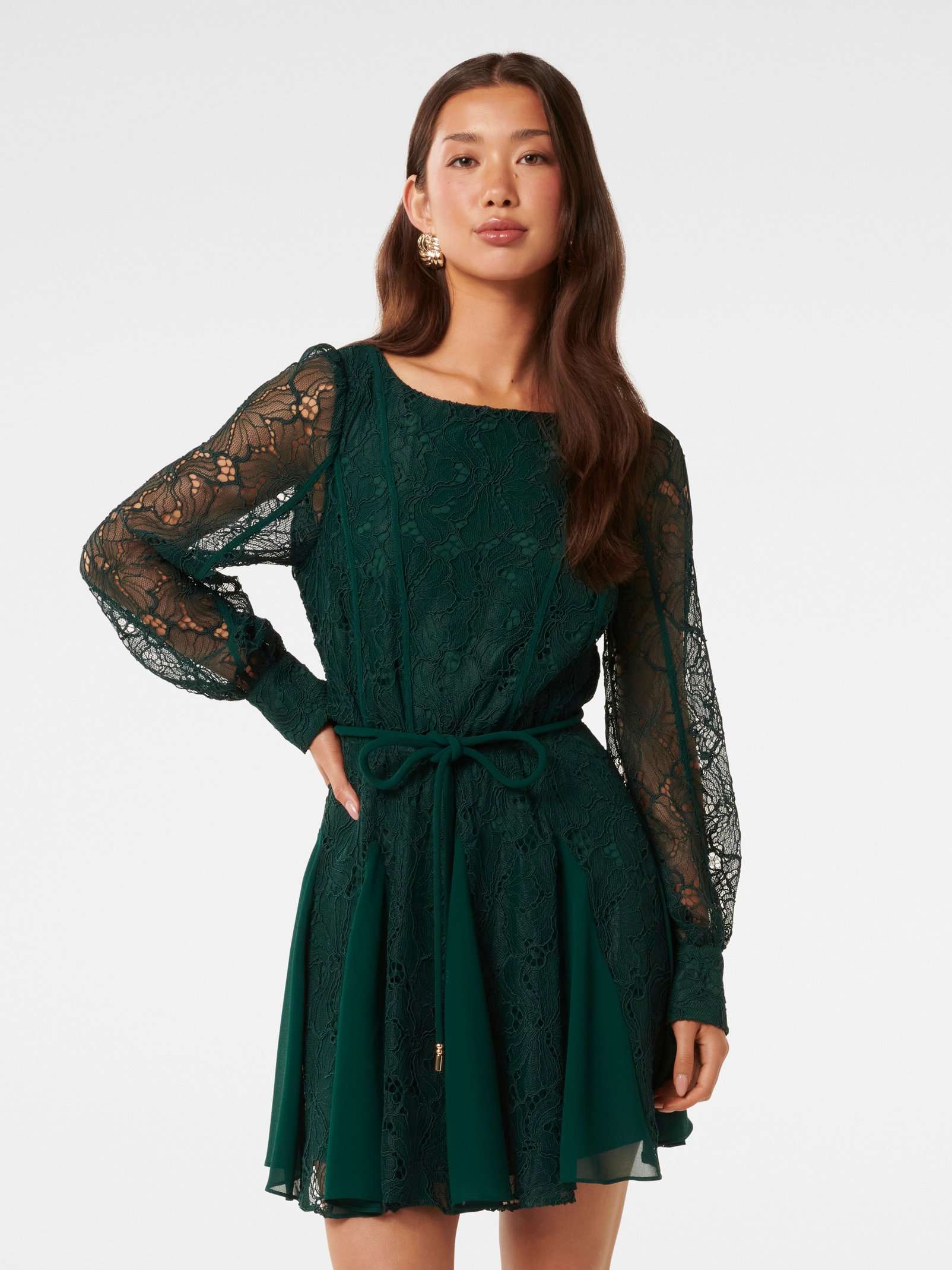 Sarah Lace Splice Mini Dress
