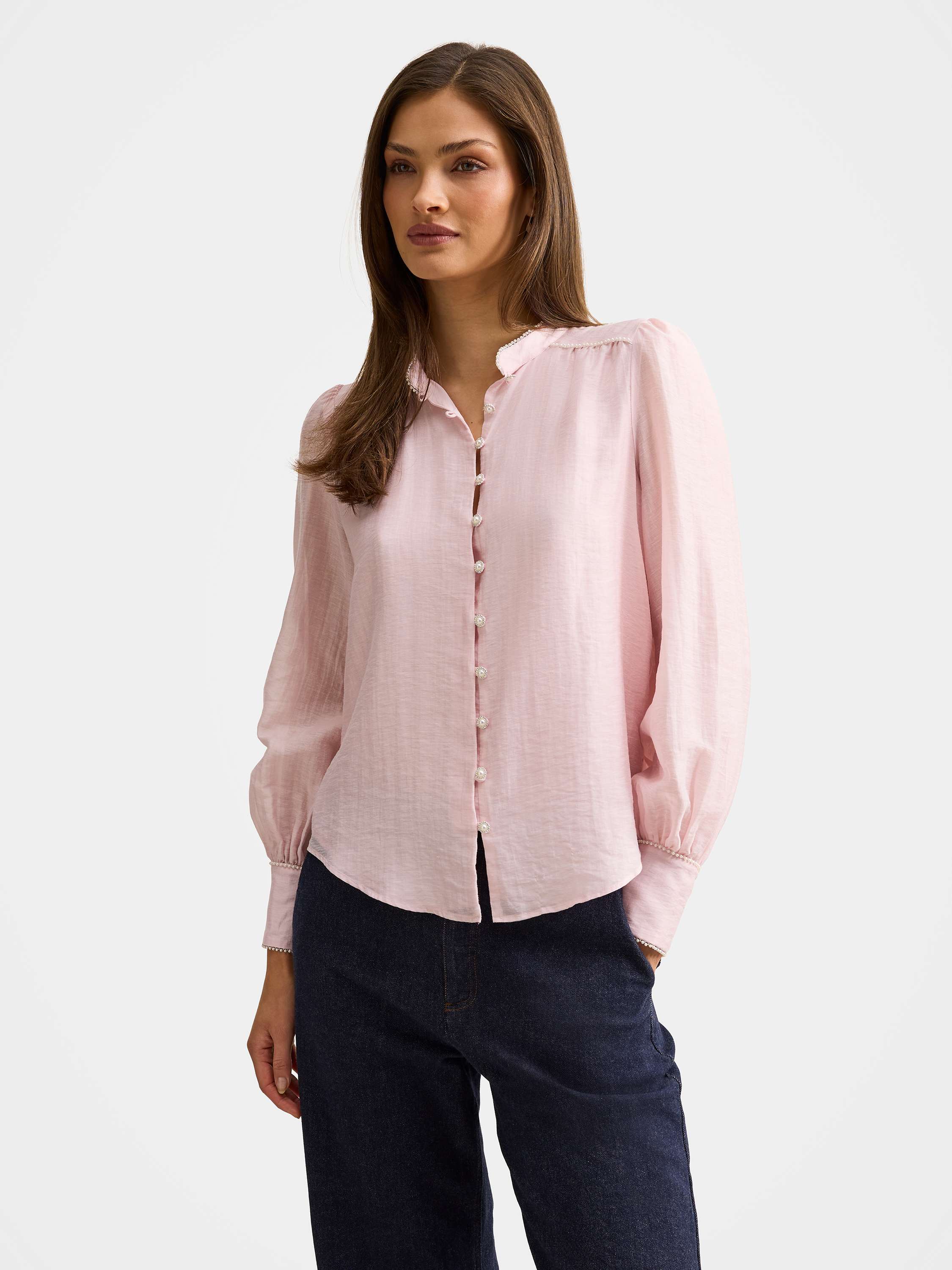 Angelica Pearl Trim Blouse