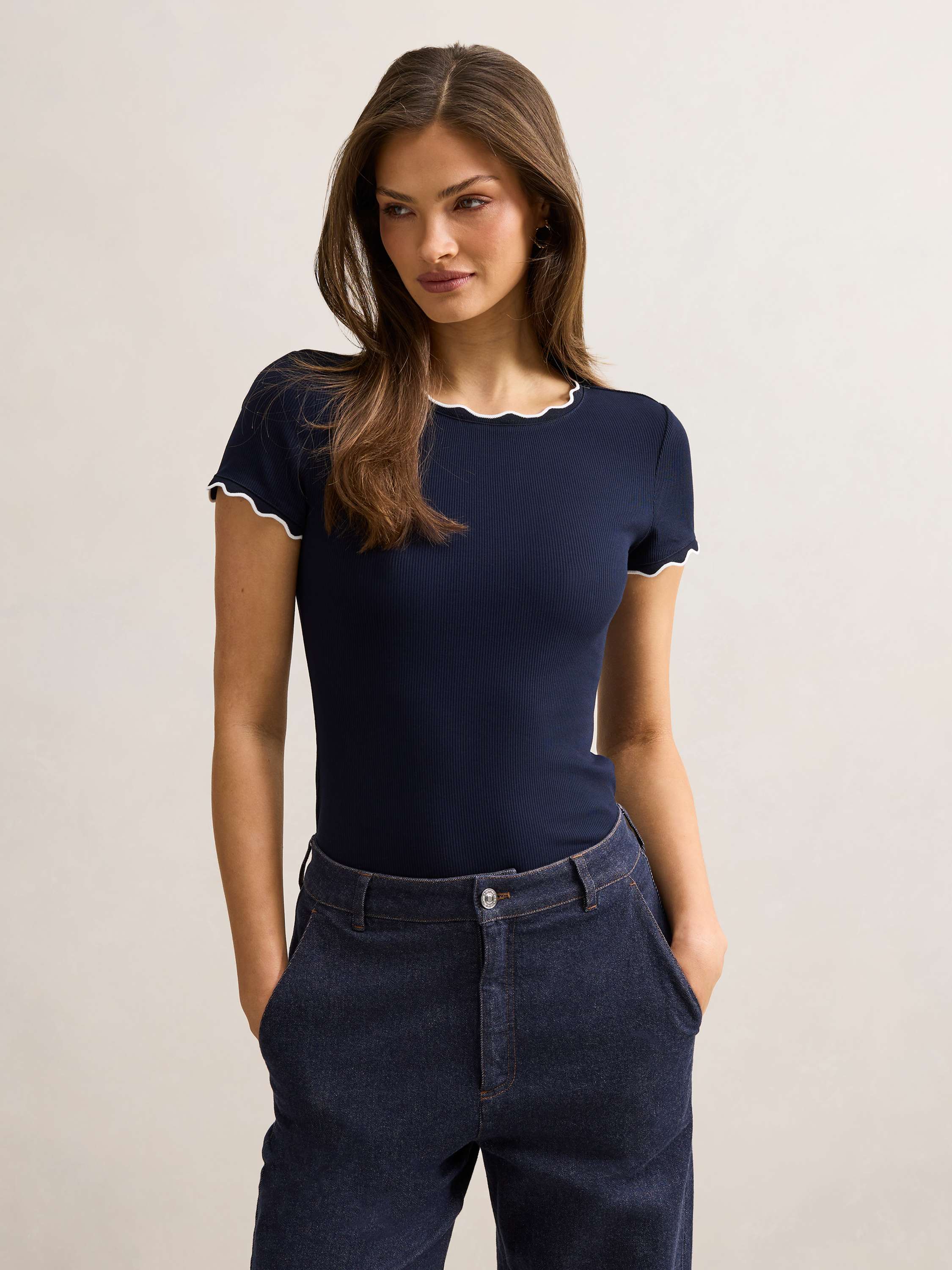Rebecca Scallop Trim Tee