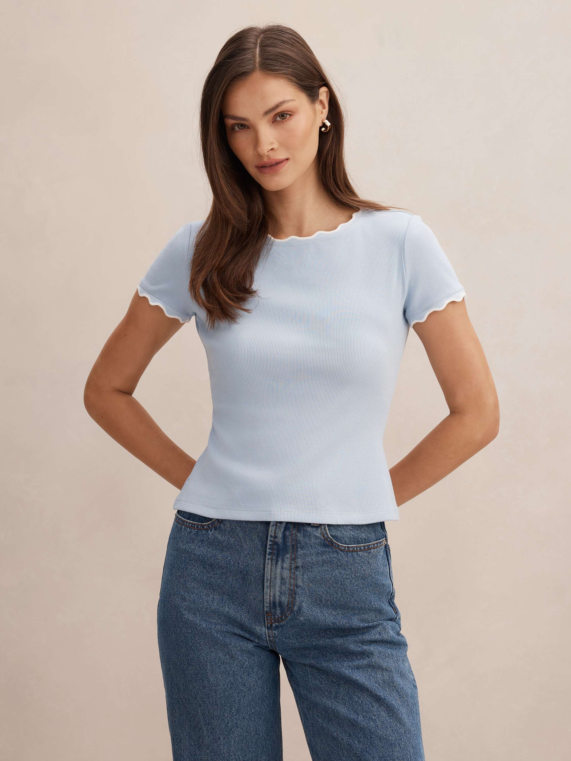 Rebecca Scallop Trim Tee