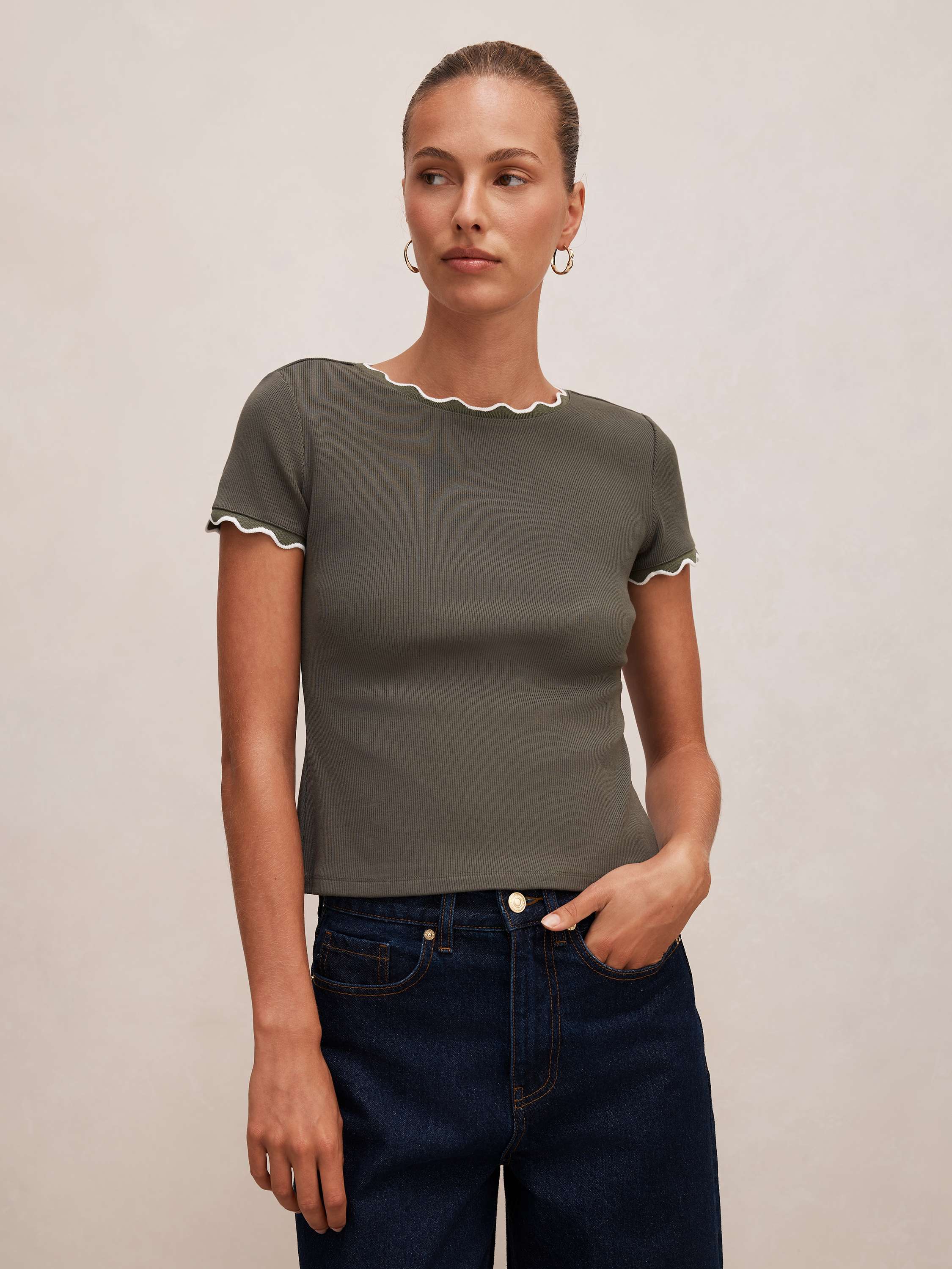 Rebecca Scallop Trim Tee