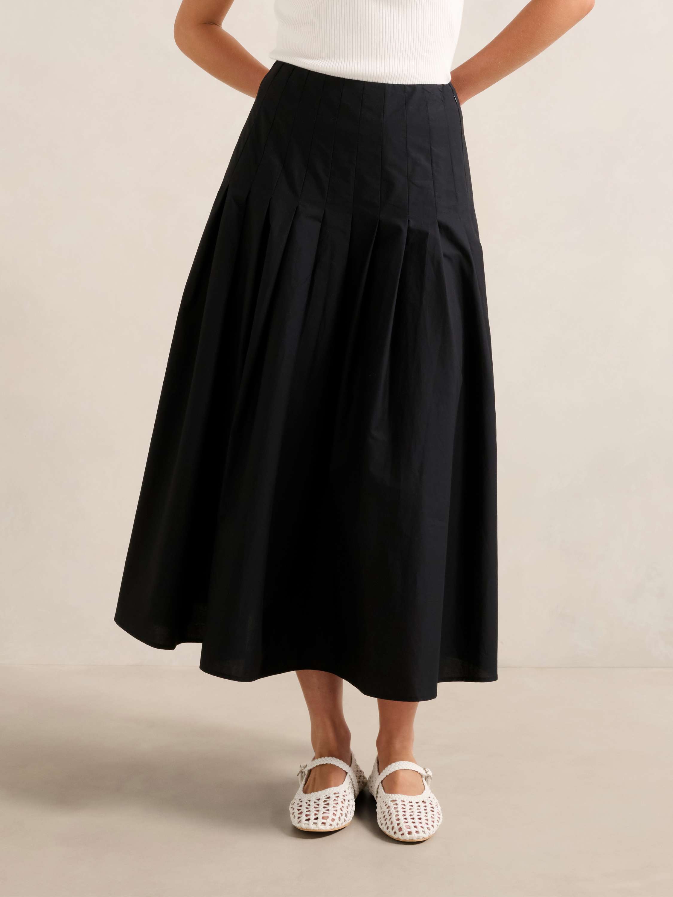 Sasha Pleated Midi Skirt