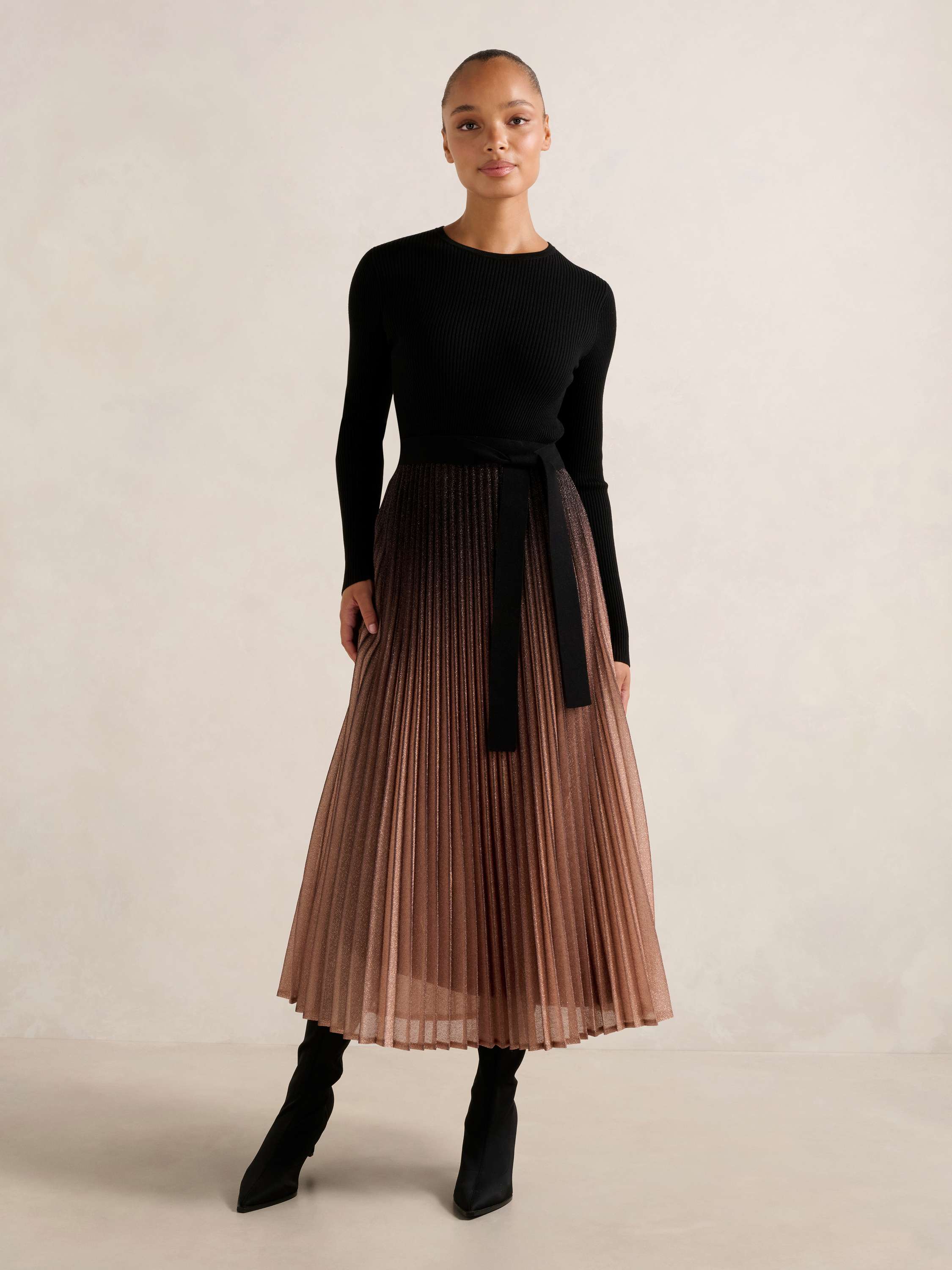 Celina Ombre Metallic Midi Dress