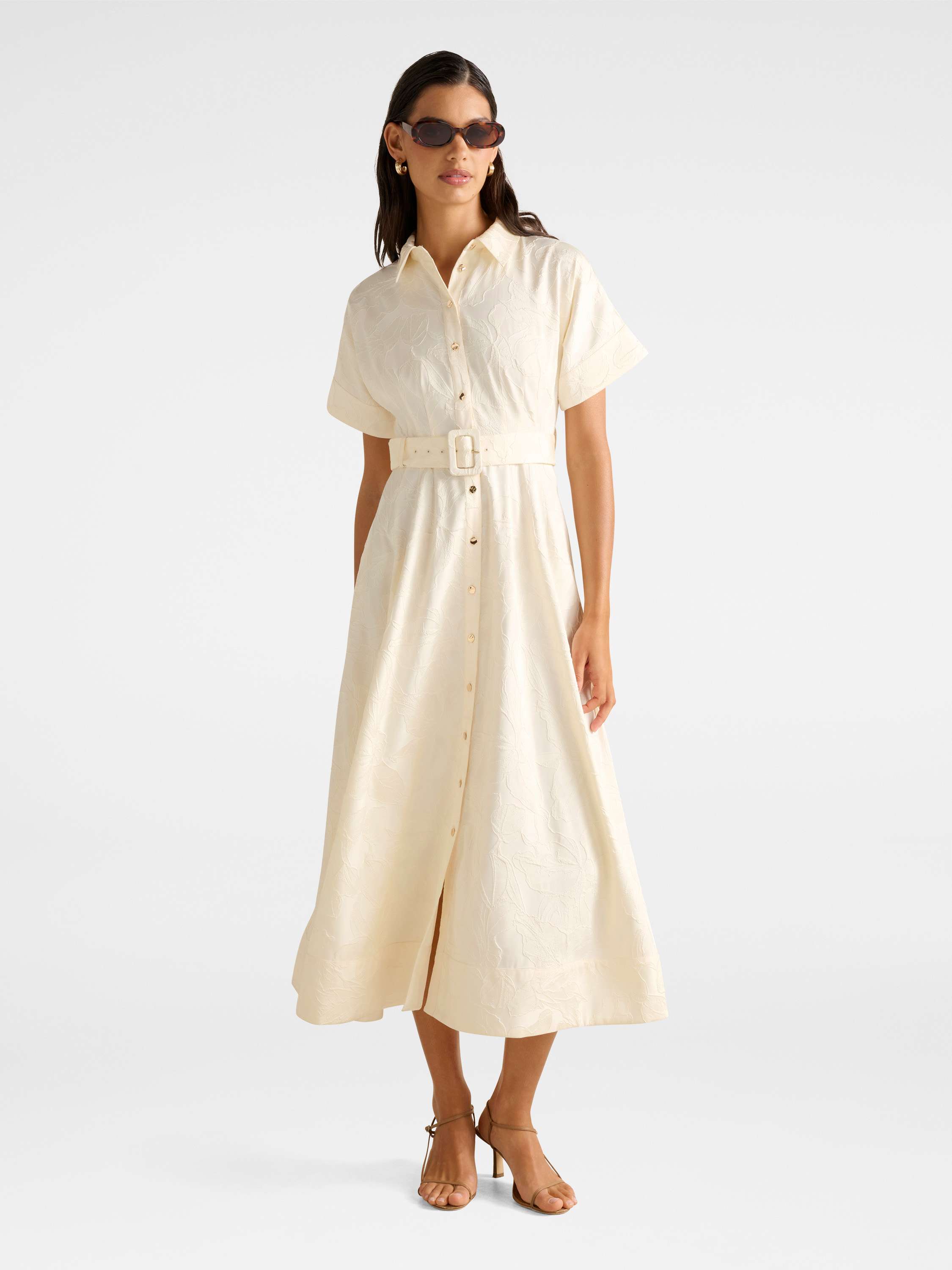 Judith Jacquard Shirt Midi Dress