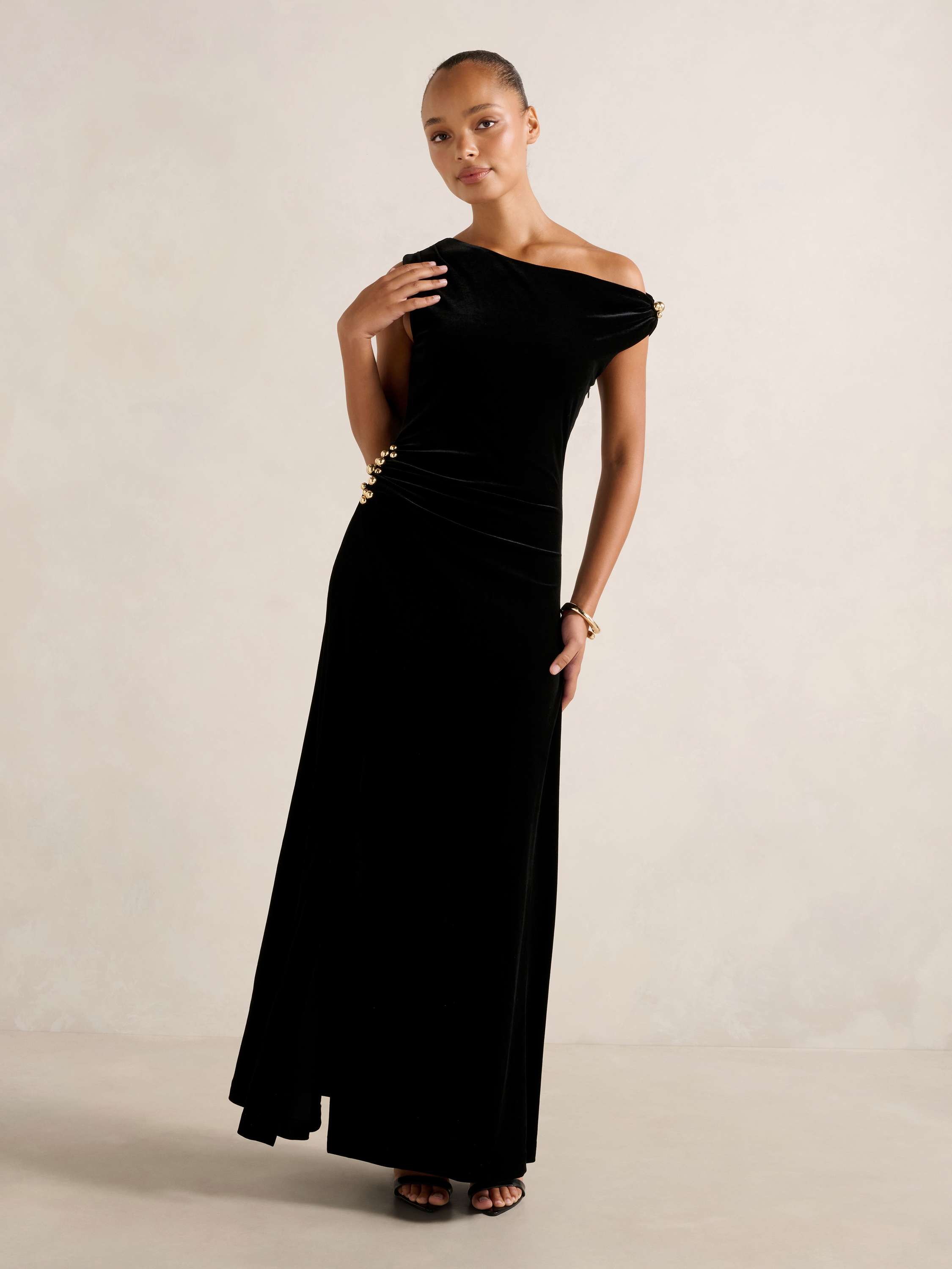 Winslet Off Shoulder Velvet Gown