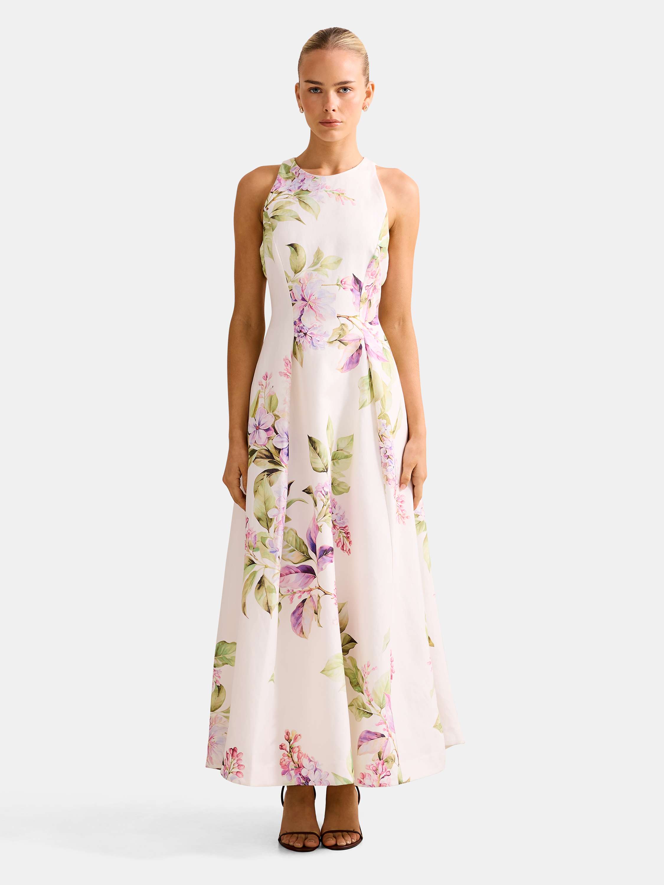 Sophia High Neck Printed Midi Dress