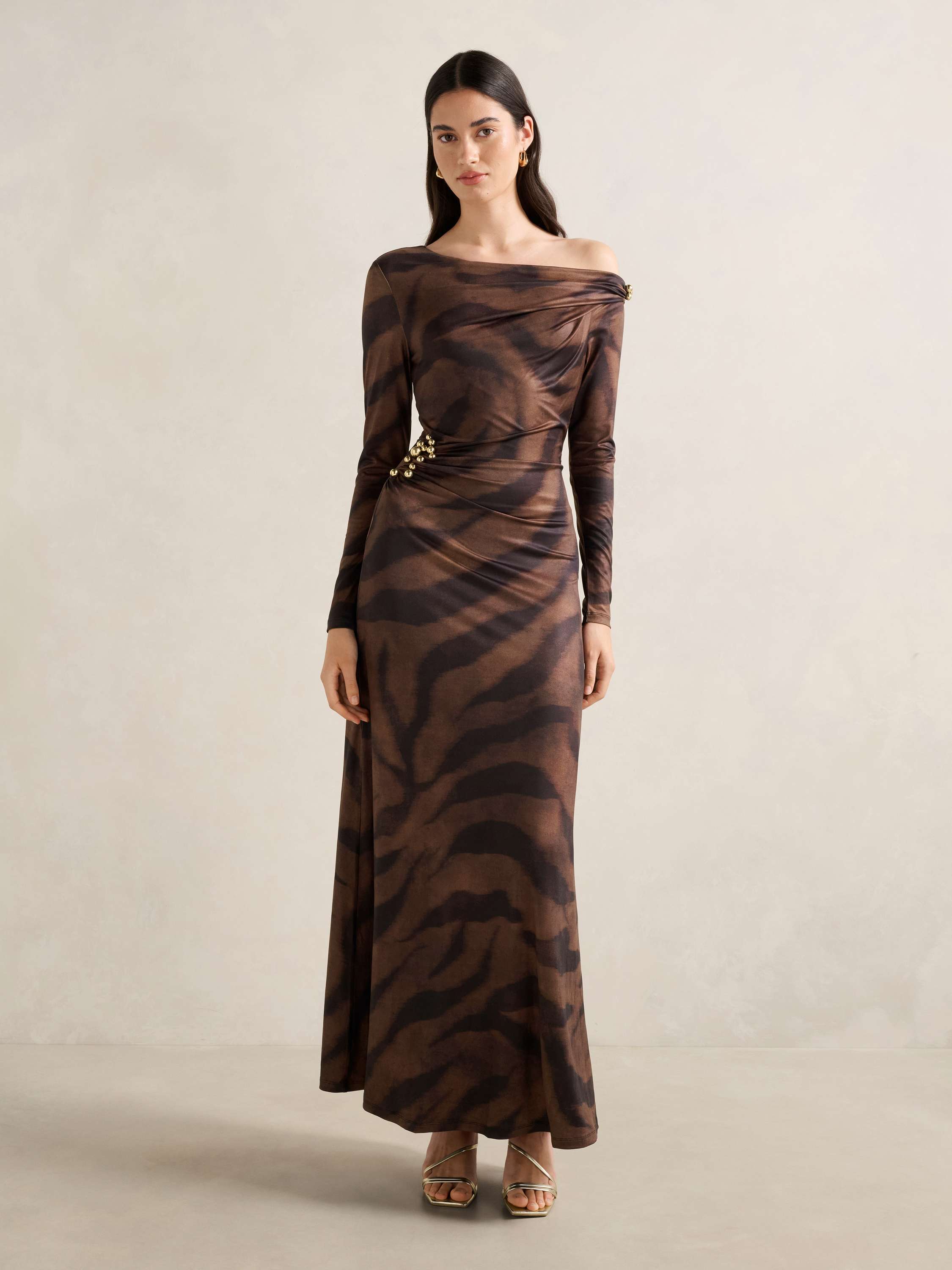 Aimee One Shoulder Print Maxi Dress