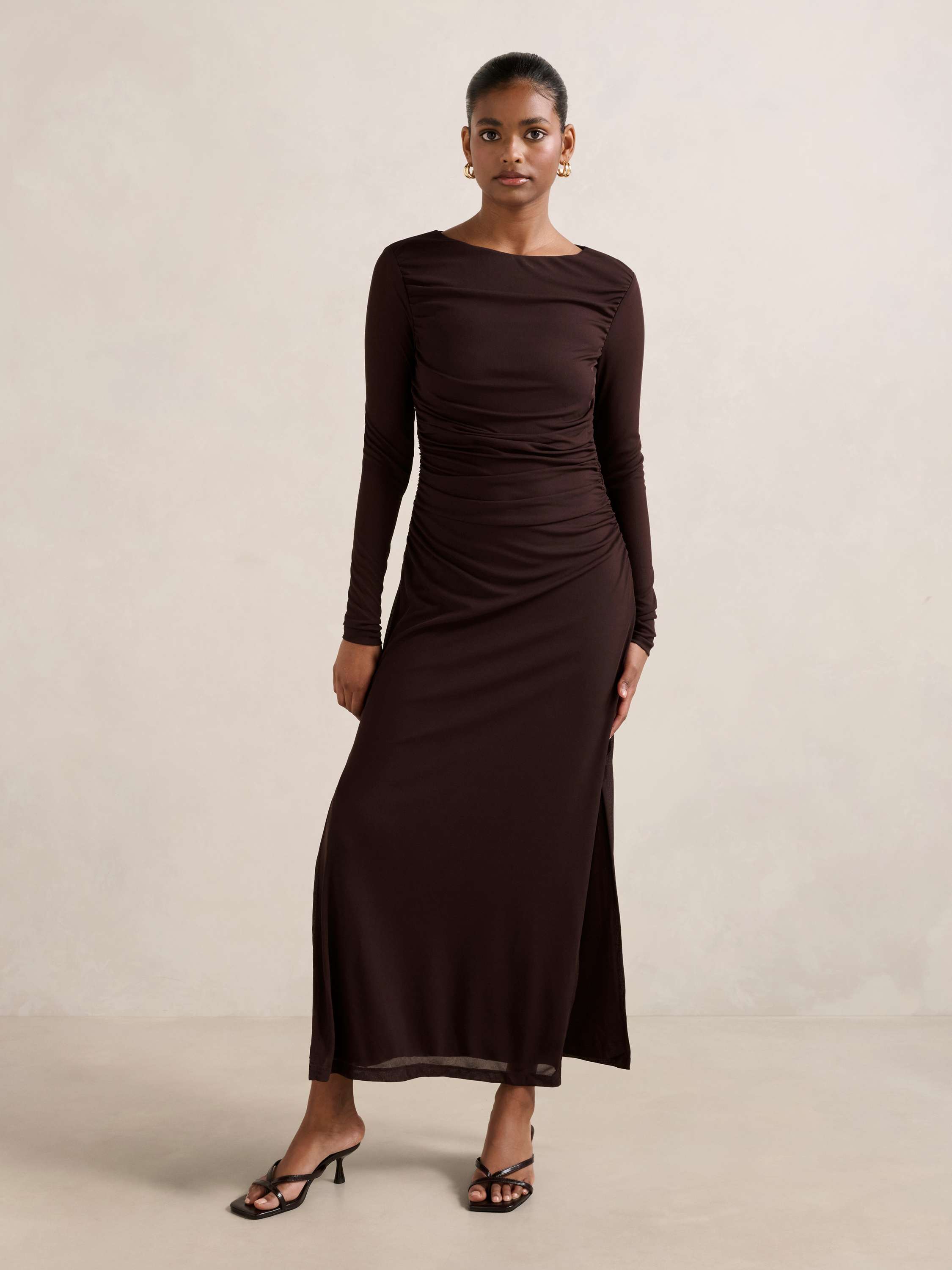 Brittany Petite Mesh Midi Dress