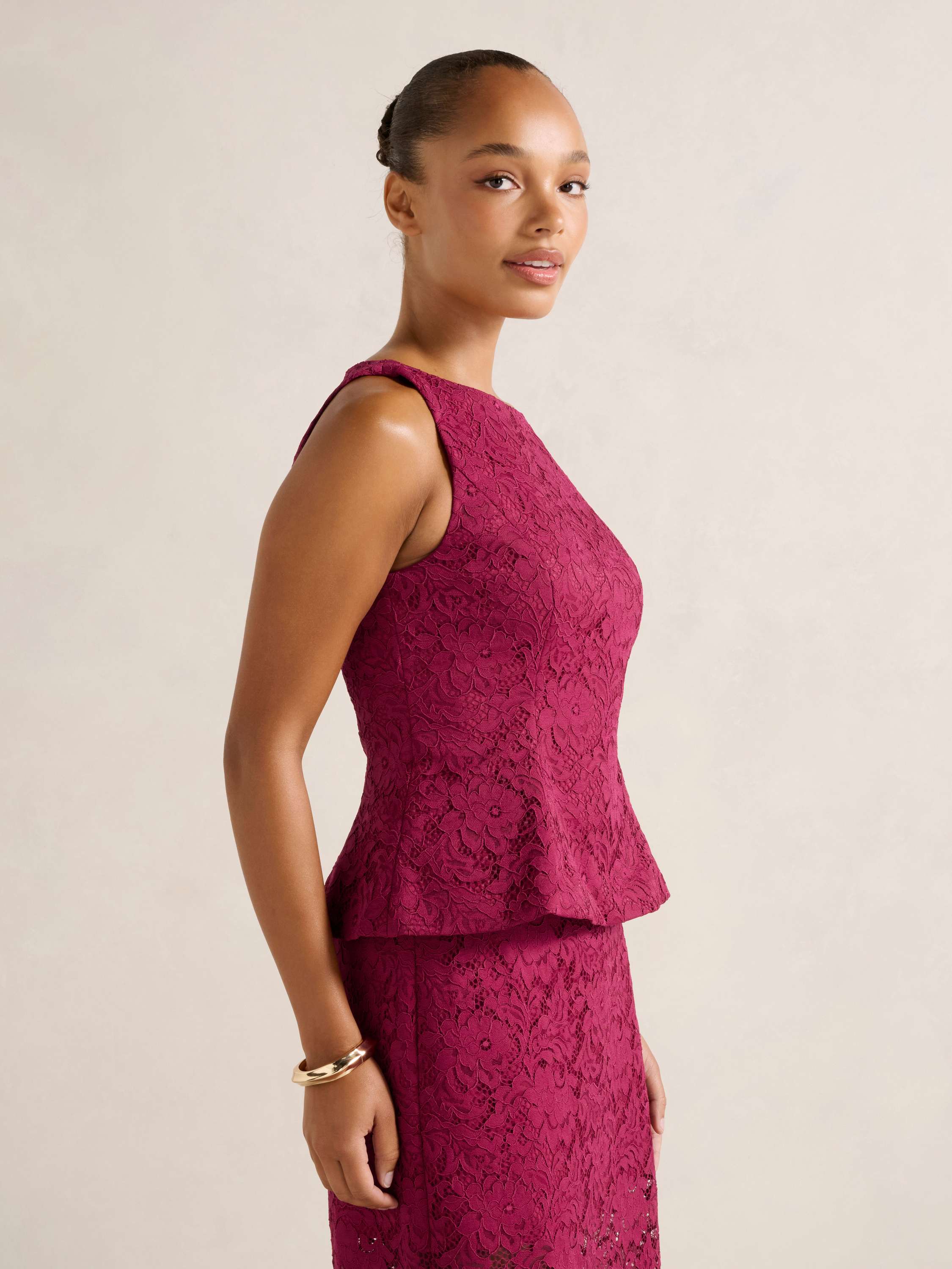 Loretta Lace Peplum Top