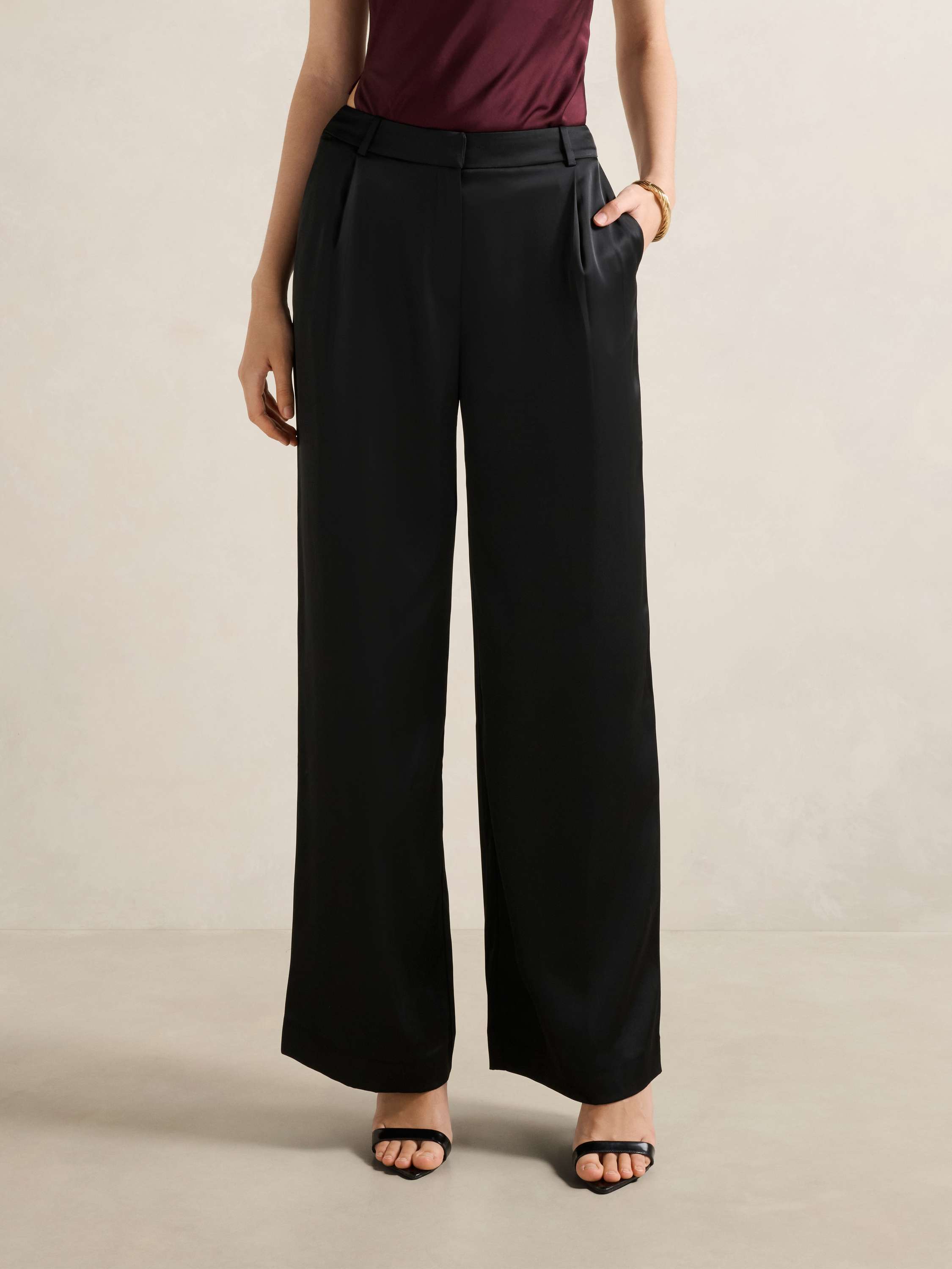 Solana Satin Wide Leg Pant