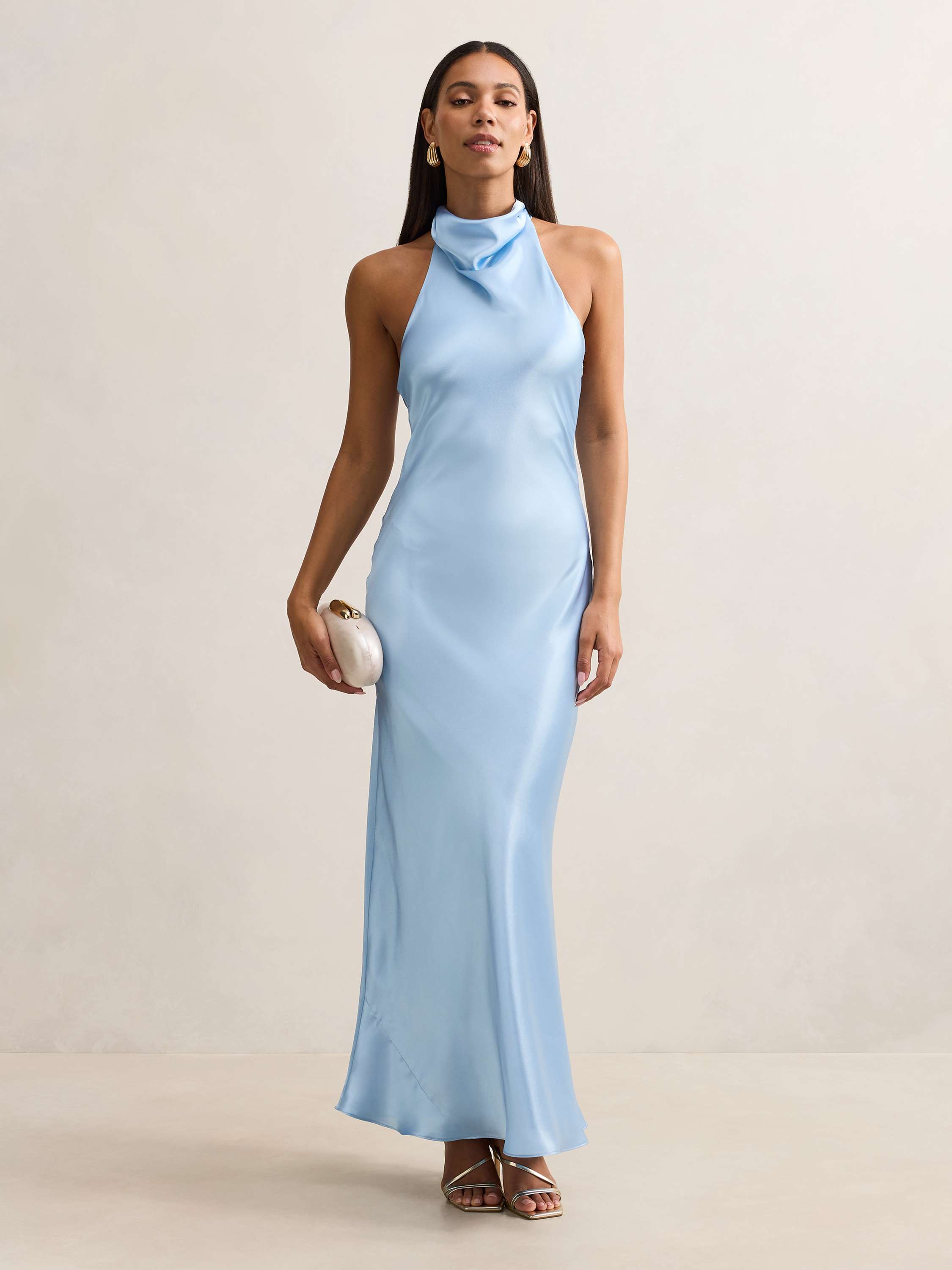 Clementine High Neck Satin Maxi Dress