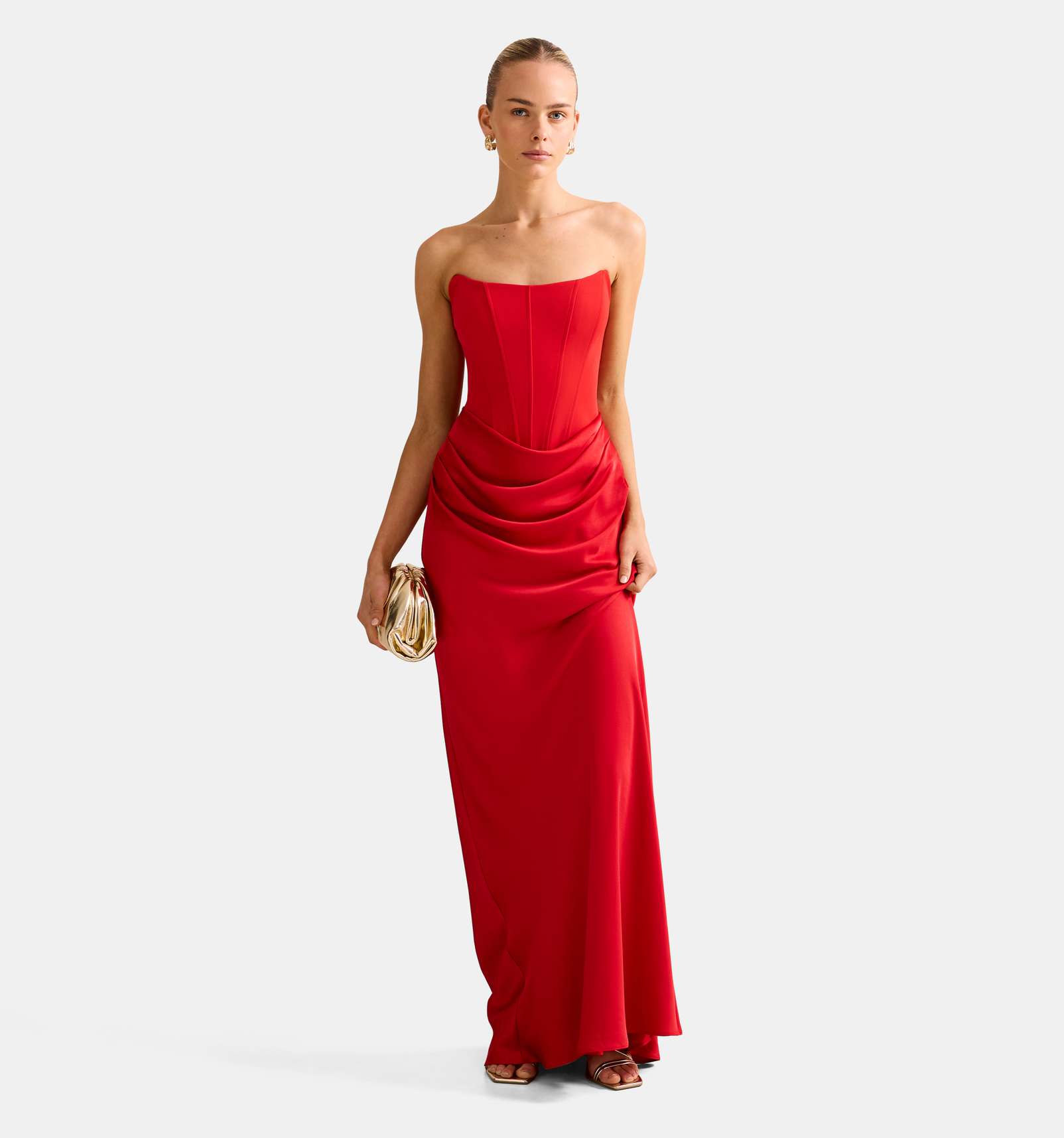 Isra Drape Strapless Maxi Dress