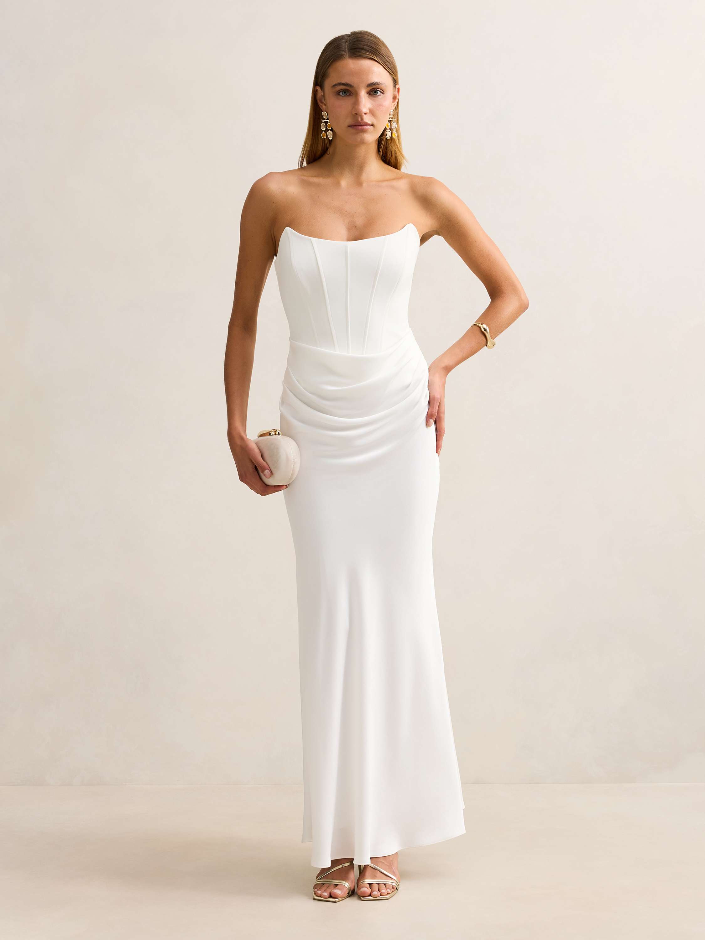 Isra Drape Strapless Maxi