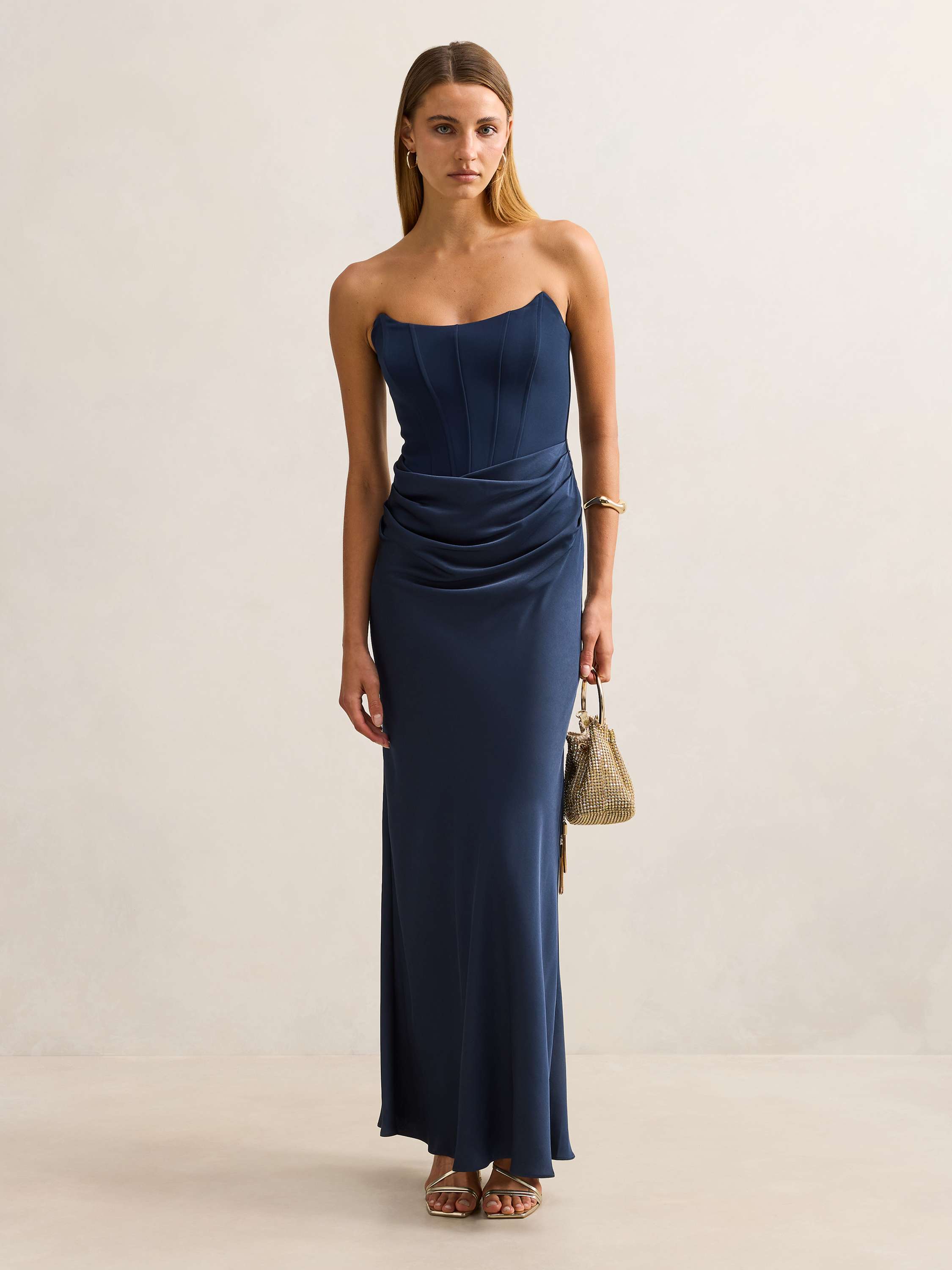 Isra Drape Strapless Maxi Dress