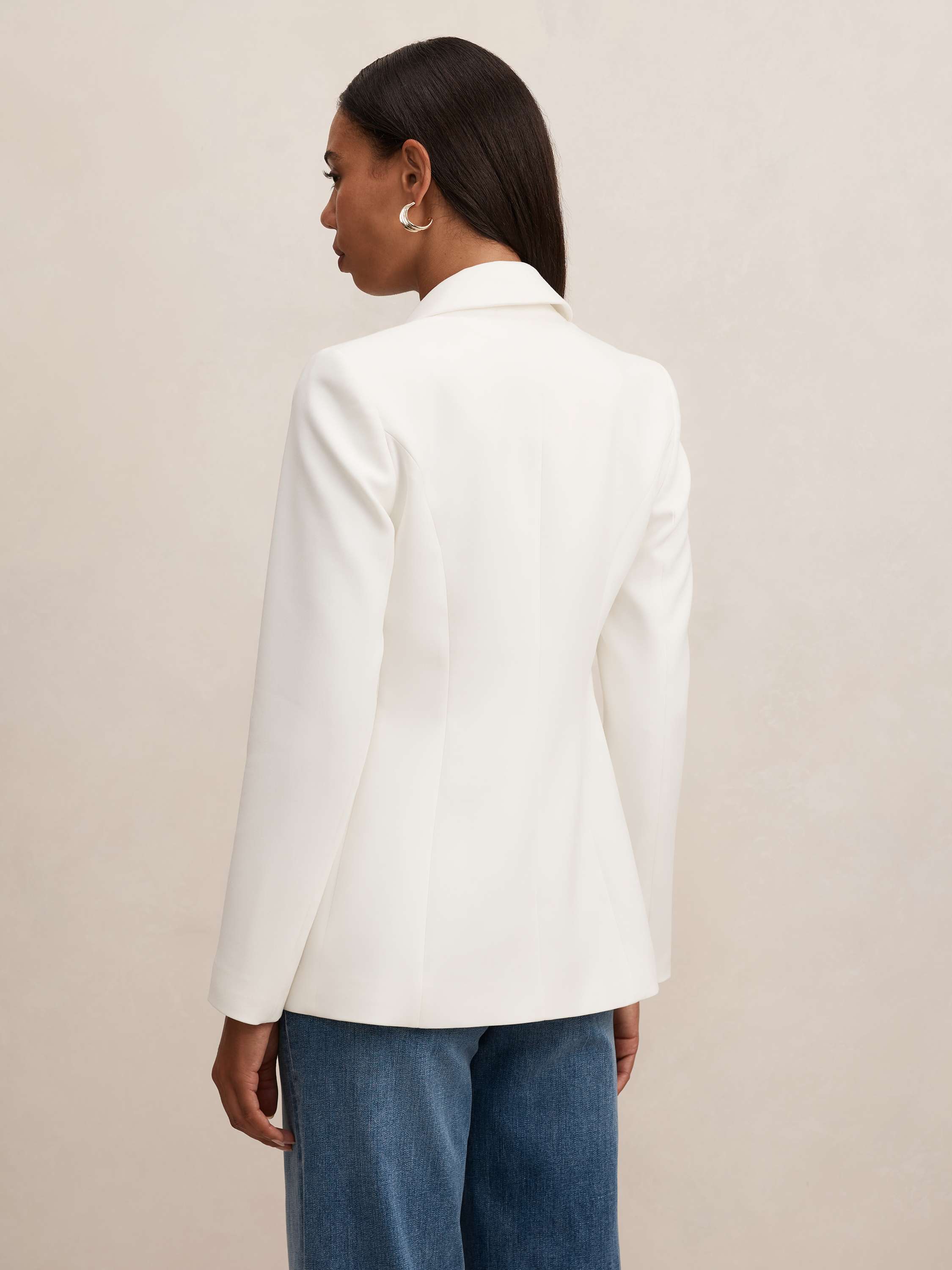 Buy Trixie Gold Button Blazer - White - Online | Forever New