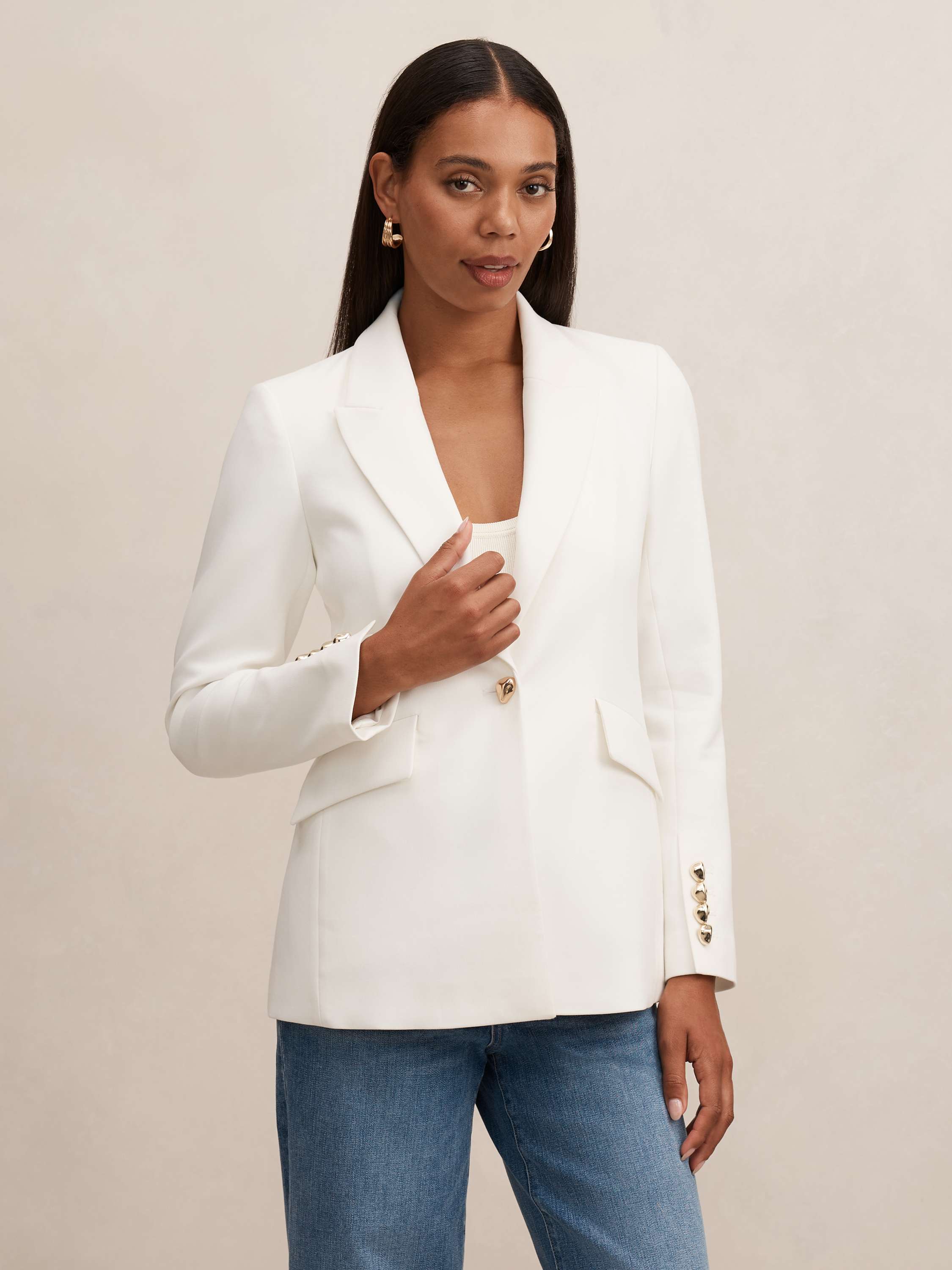 Trixie Gold Button Blazer
