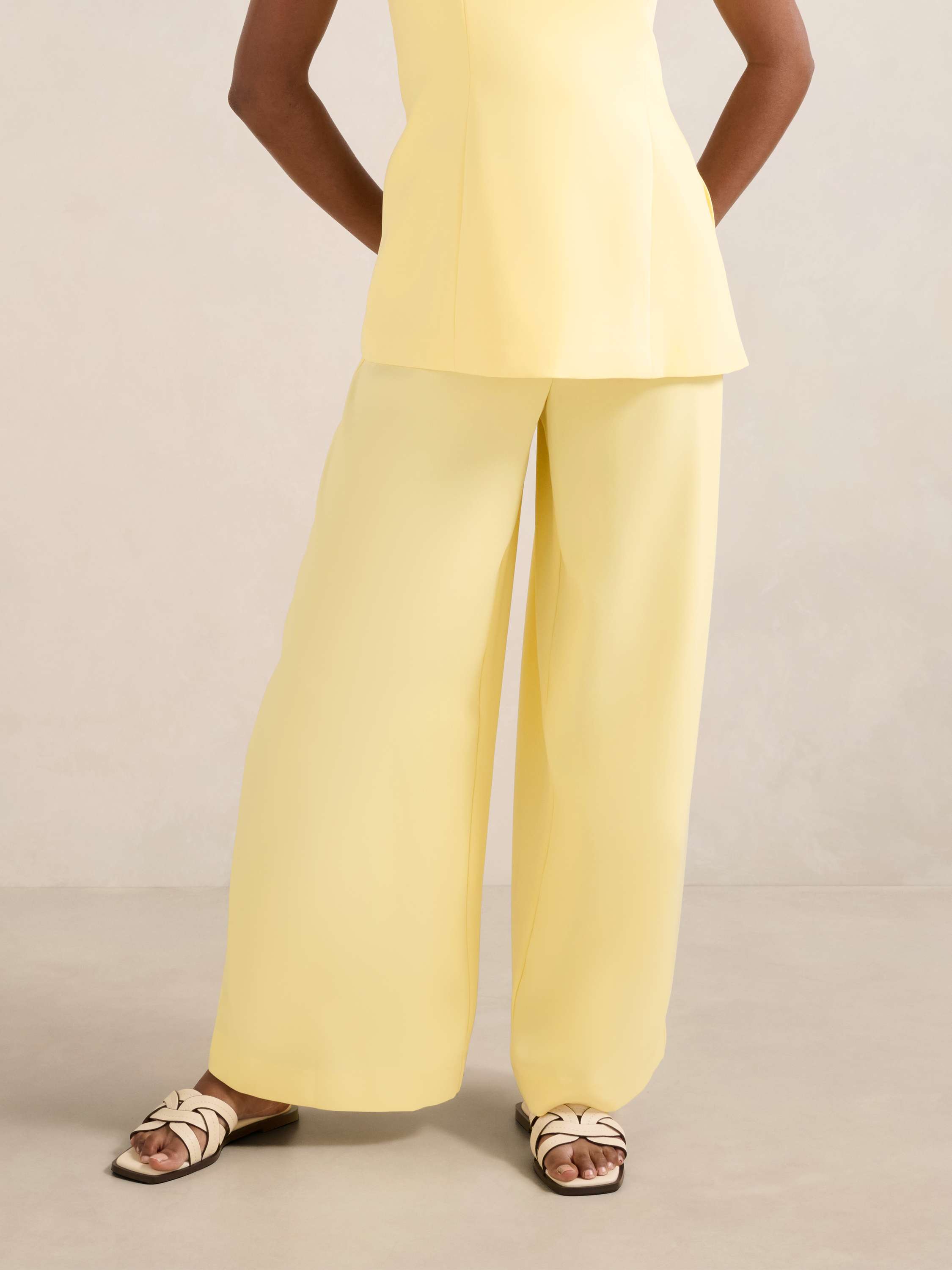 Evelyn Petite Elastic Wide Leg Pant