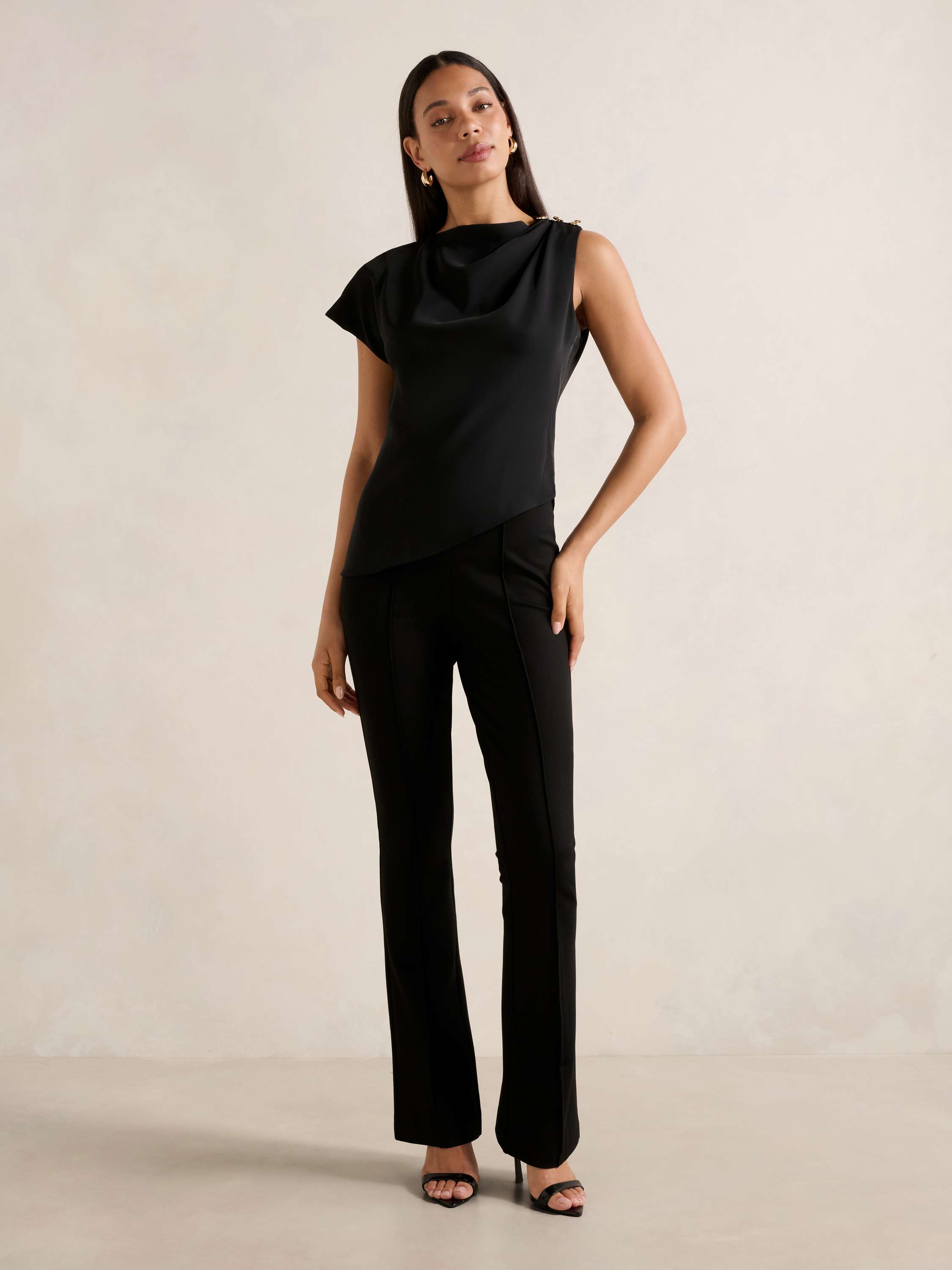 Aubery Asymmetric Draped Top