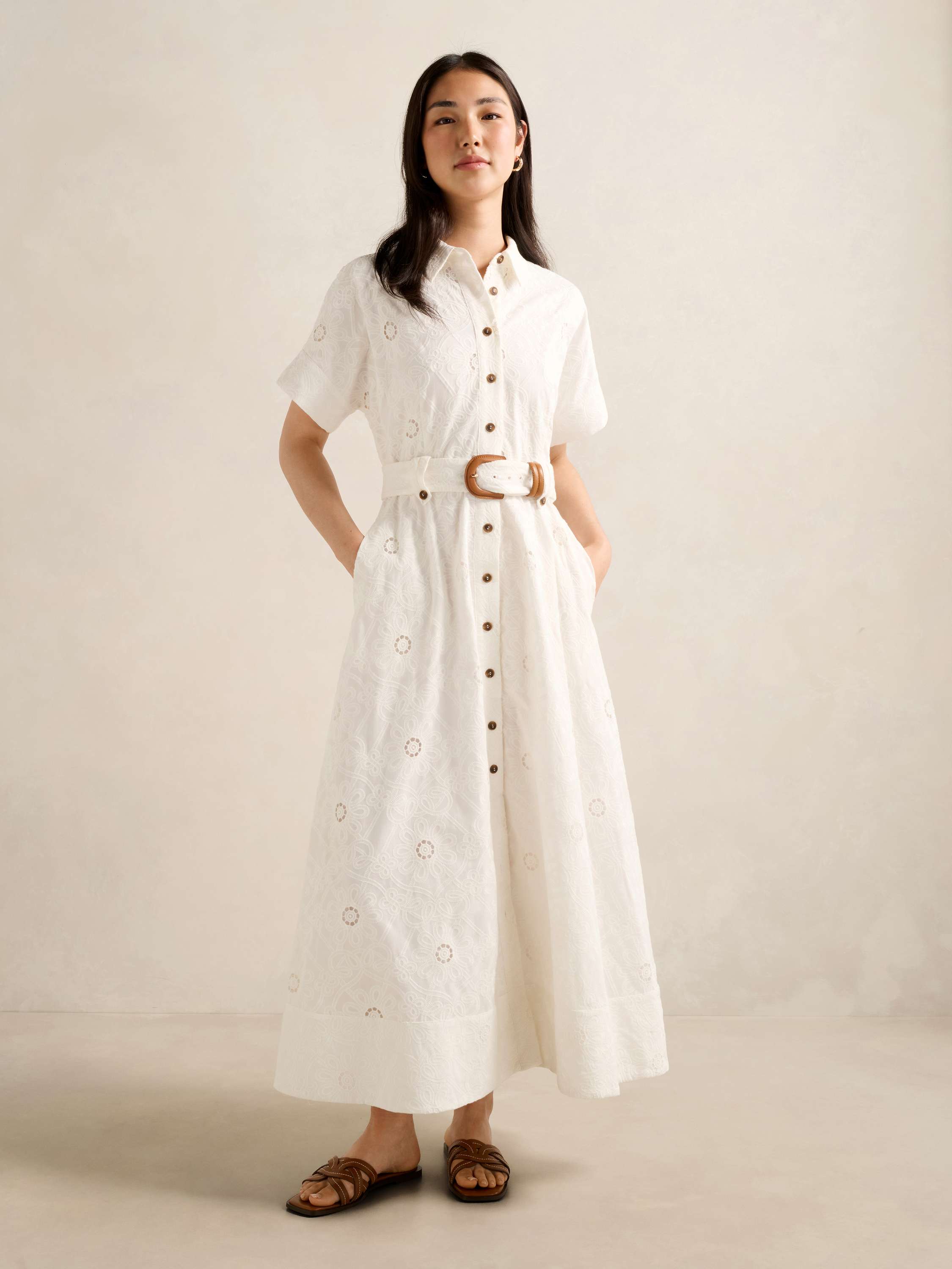 Valeria Broderie Midi Dress