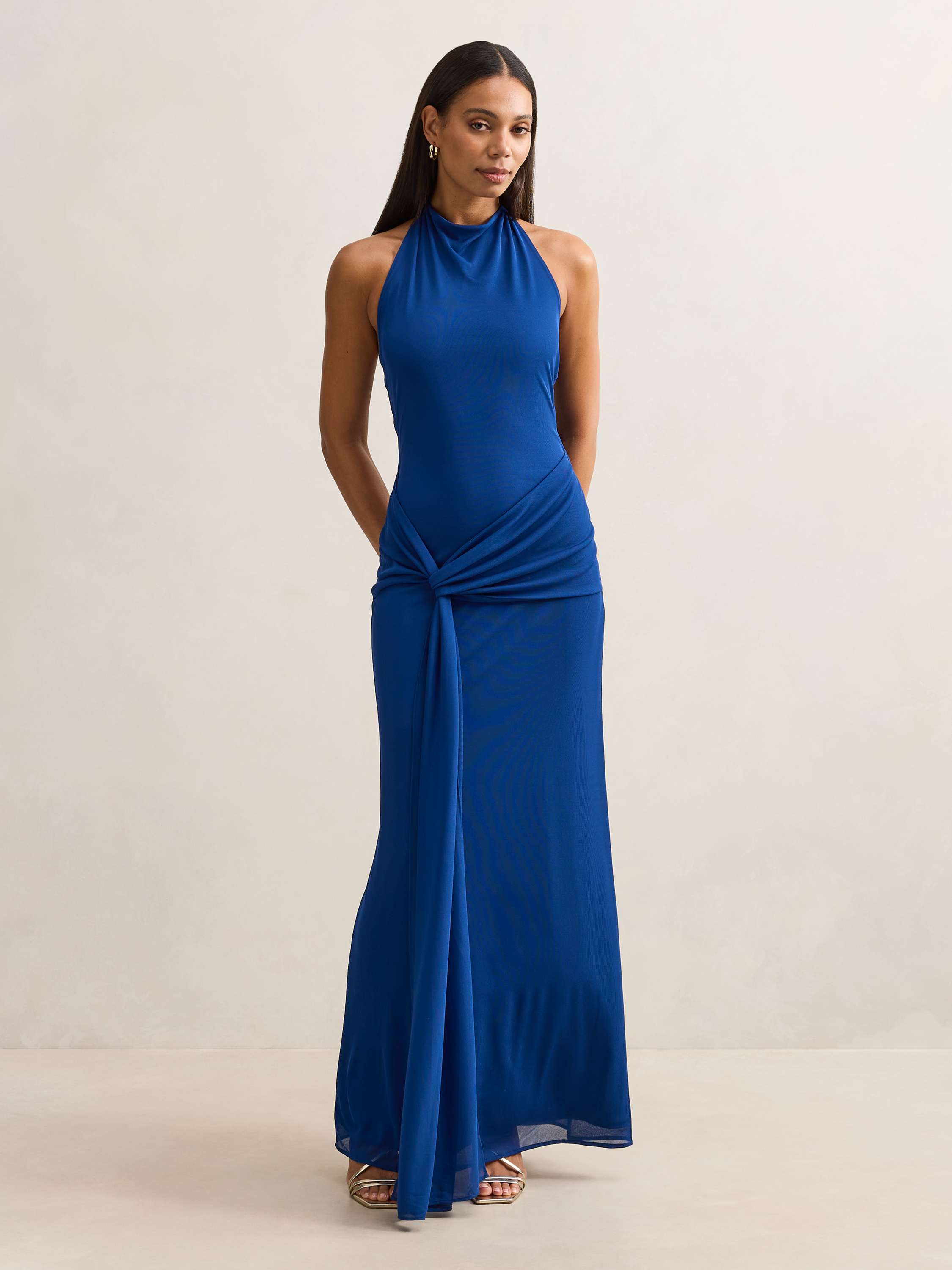 Abby Halter Mesh Maxi Dress