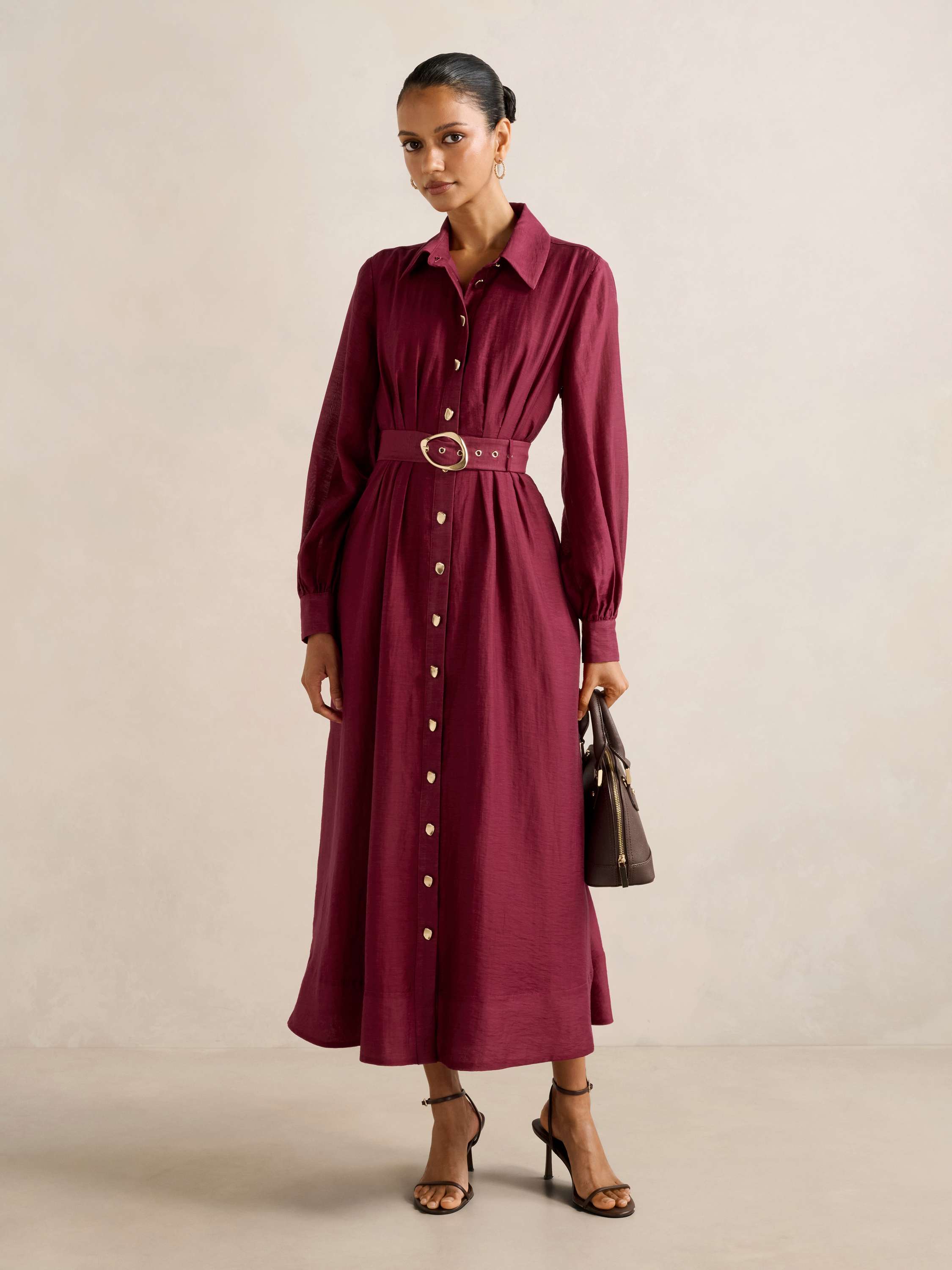 Evelyn Petite Seam Detail Midi Dress