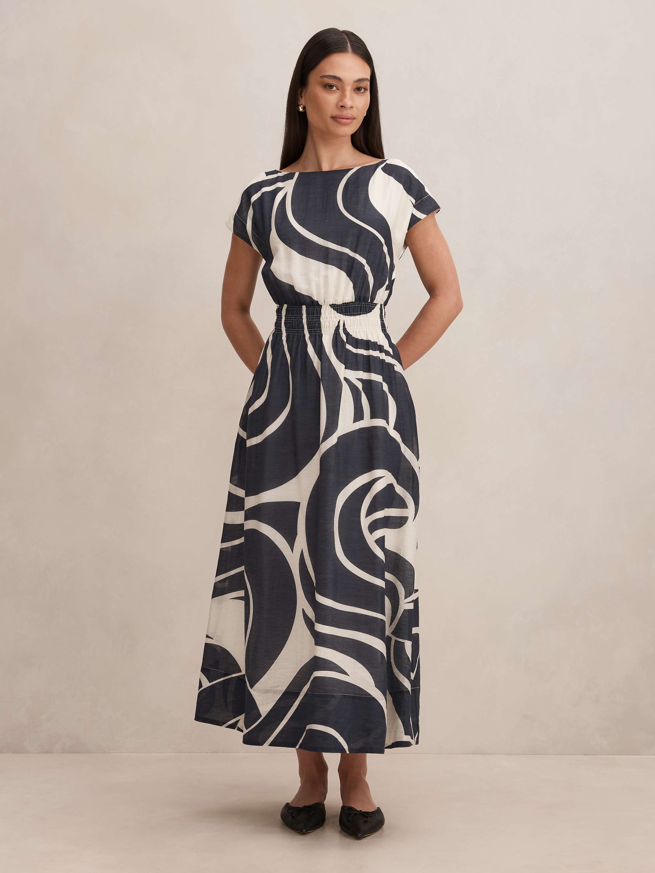 Callie Elastic Waist Midi Dress