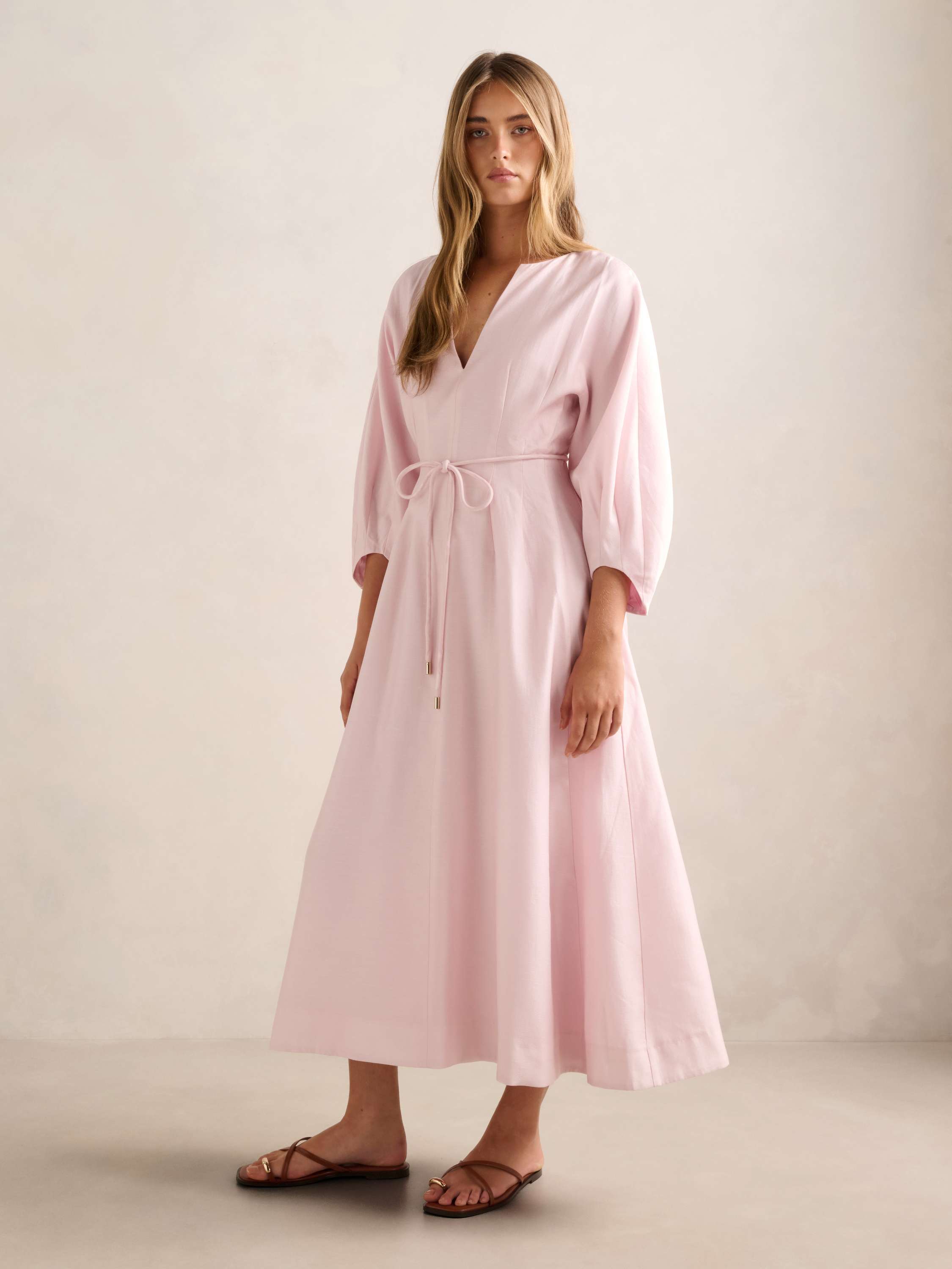 Buy Scarlett Cocoon Sleeve Midi Dress - Pink - Online | Forever New