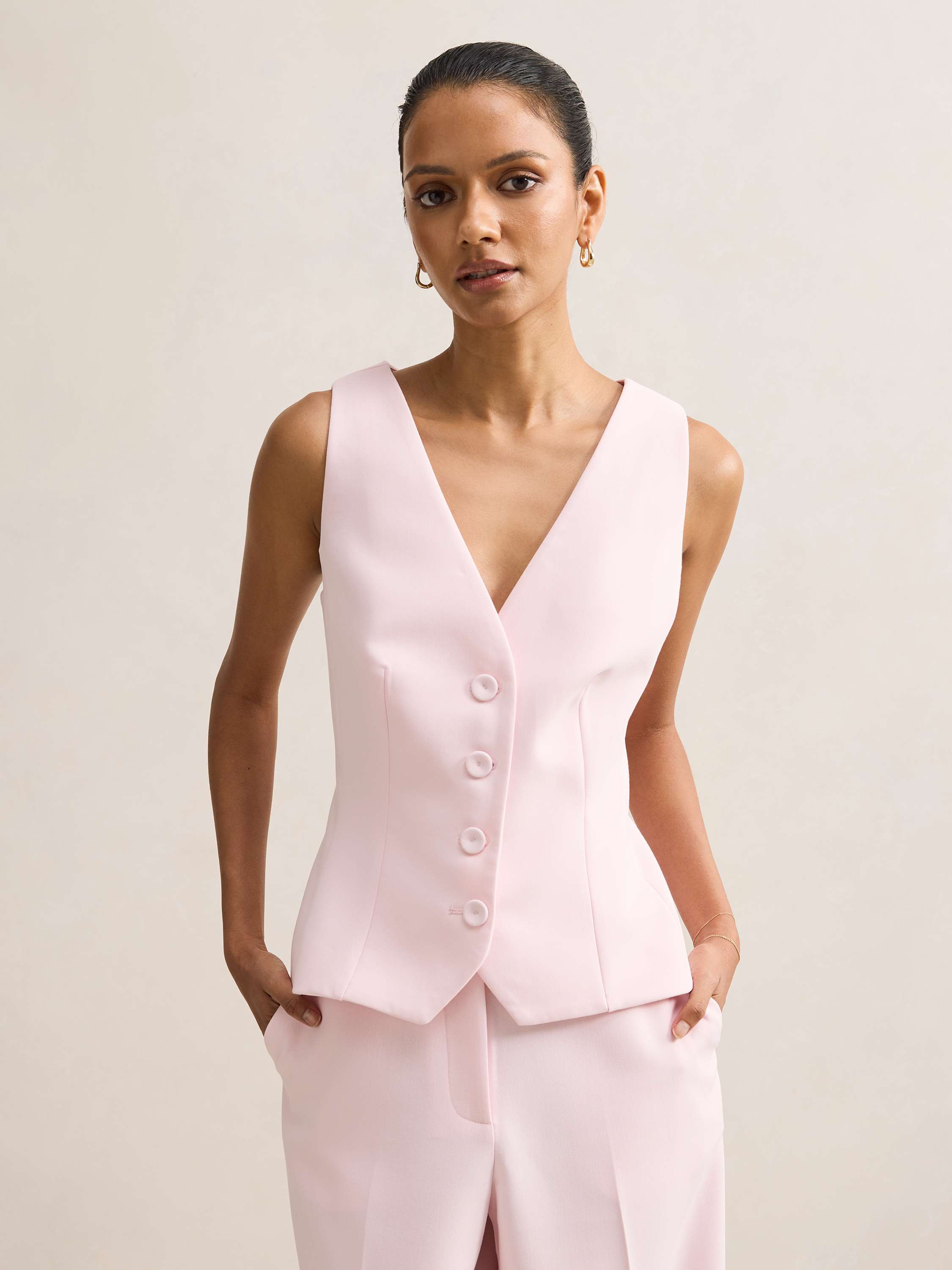 Veda Petite V Neck Waistcoat