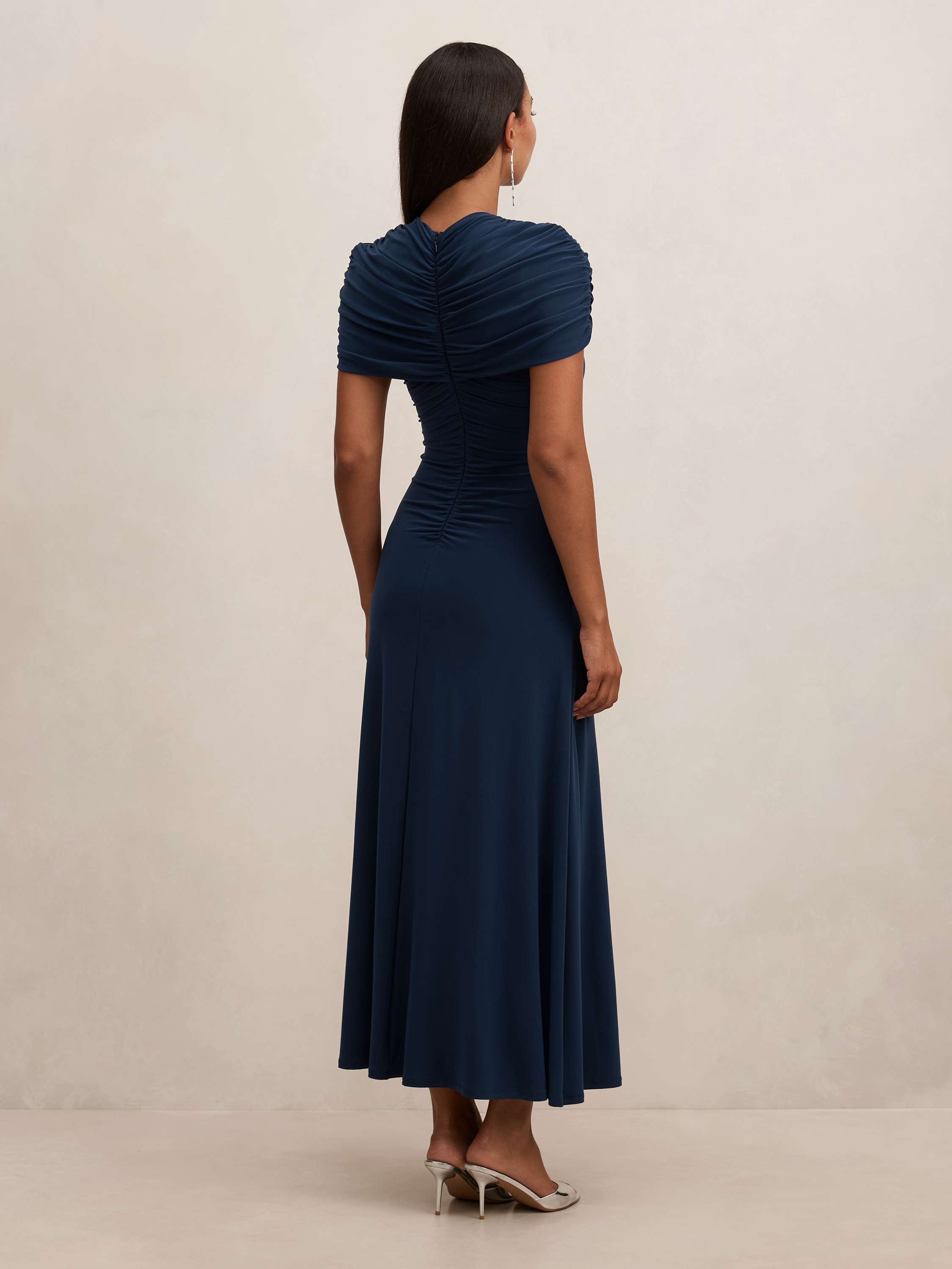 Buy Amara Ruched Jersey Midi Dress - Blue - Online | Forever New
