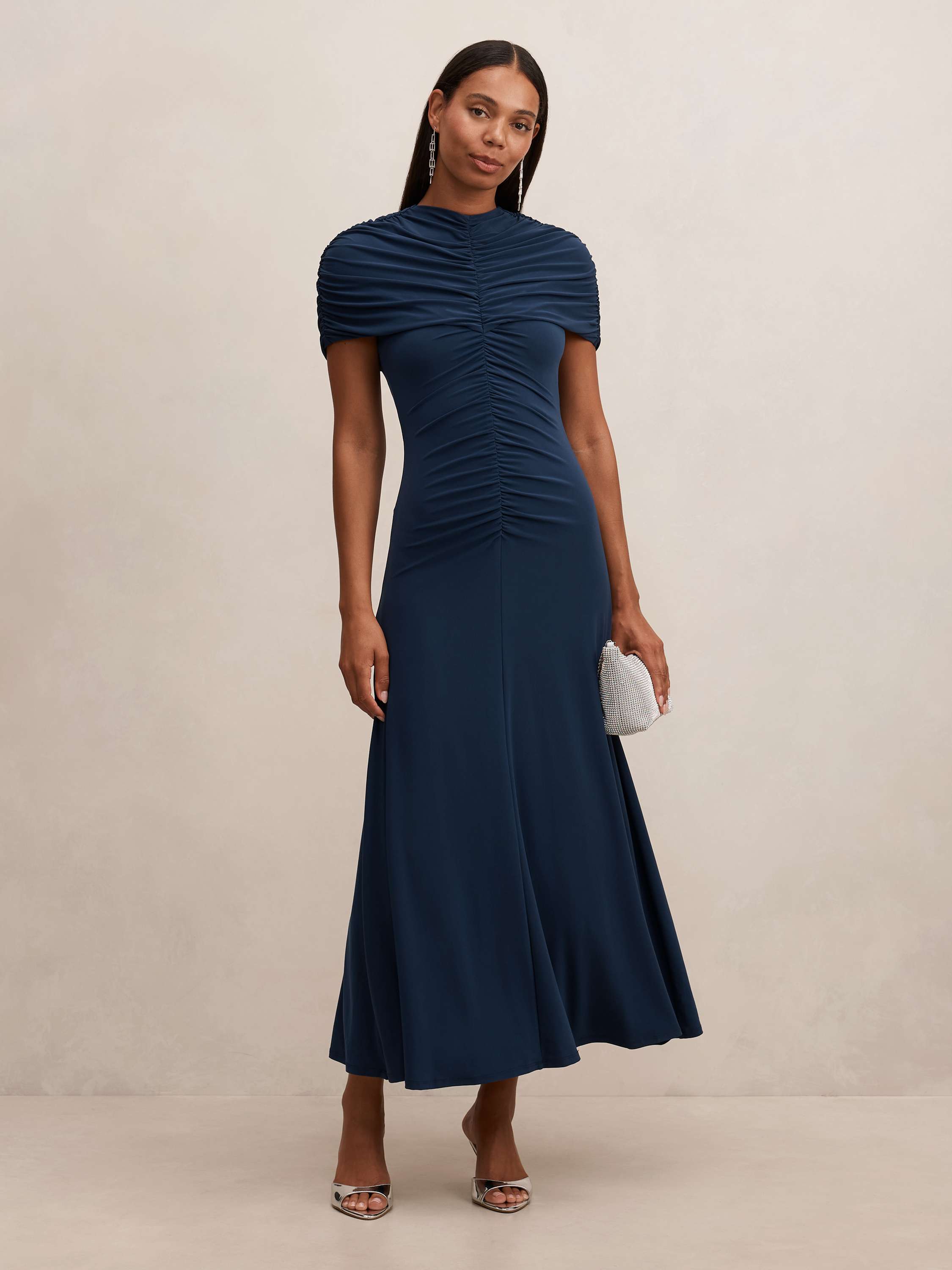 Amara Ruched Jersey Midi Dress