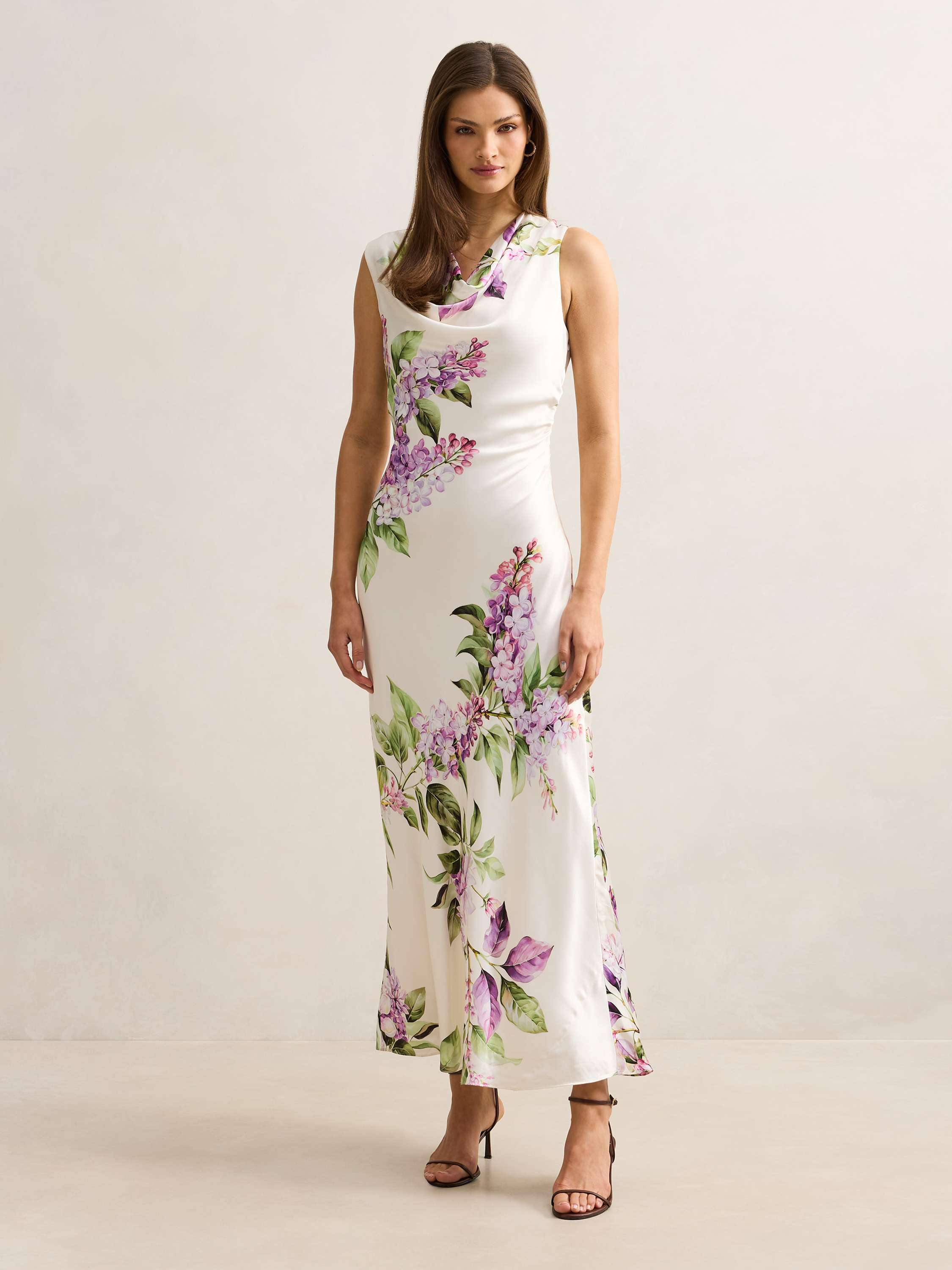 Ainsley Draped Satin Maxi Dress
