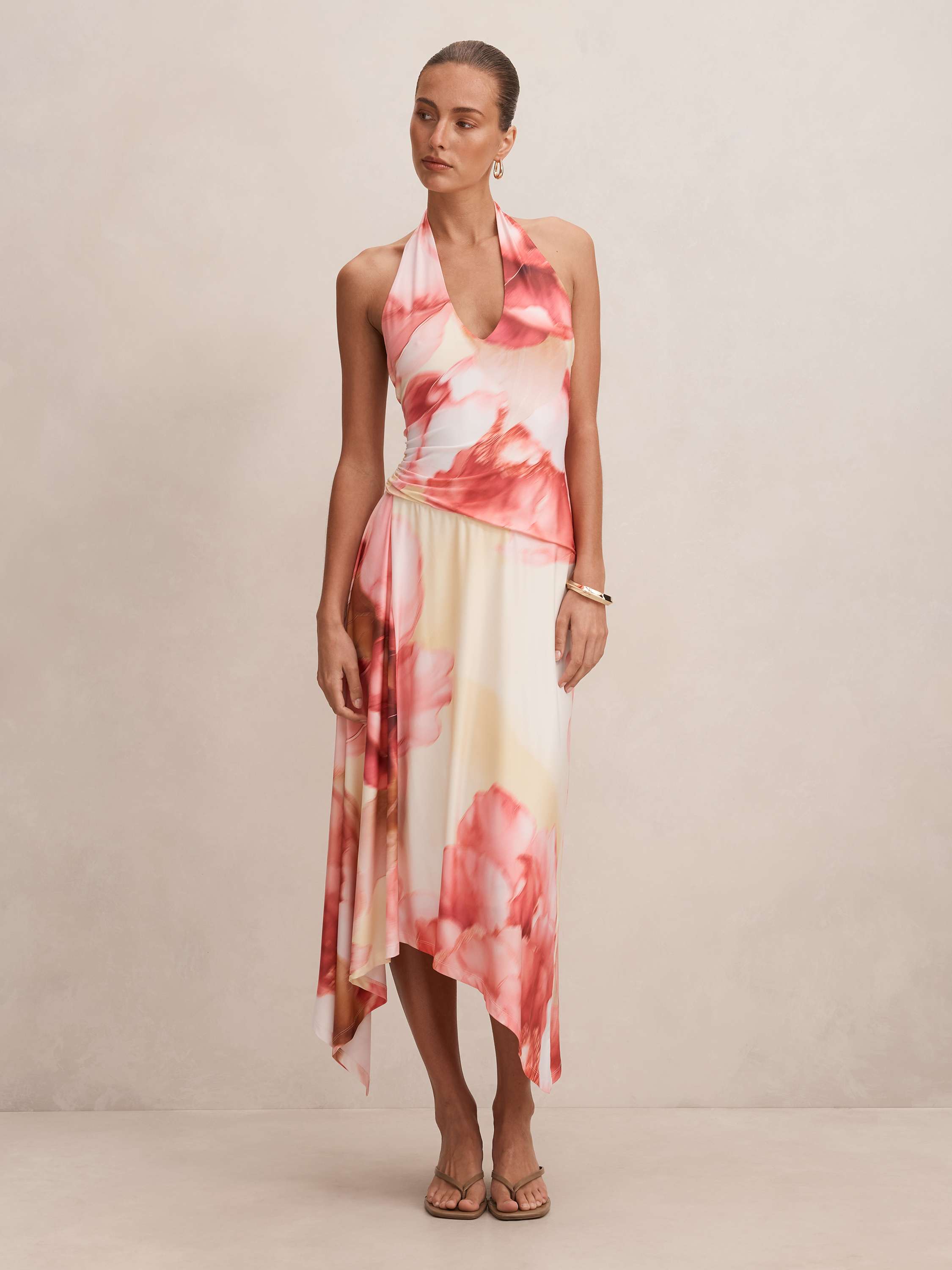 Sumira Halter Low Back Midi Dress