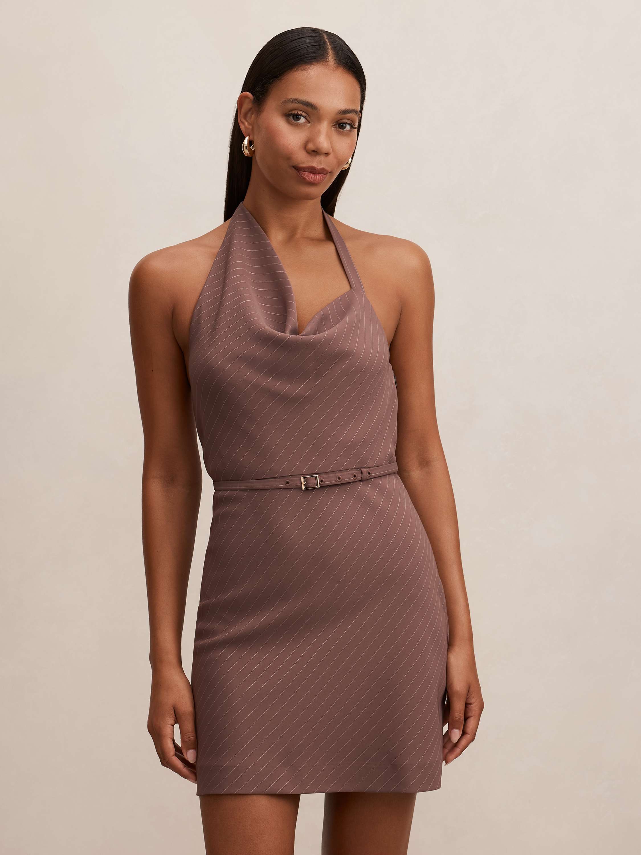 Brynlee Halter Belted Mini Dress