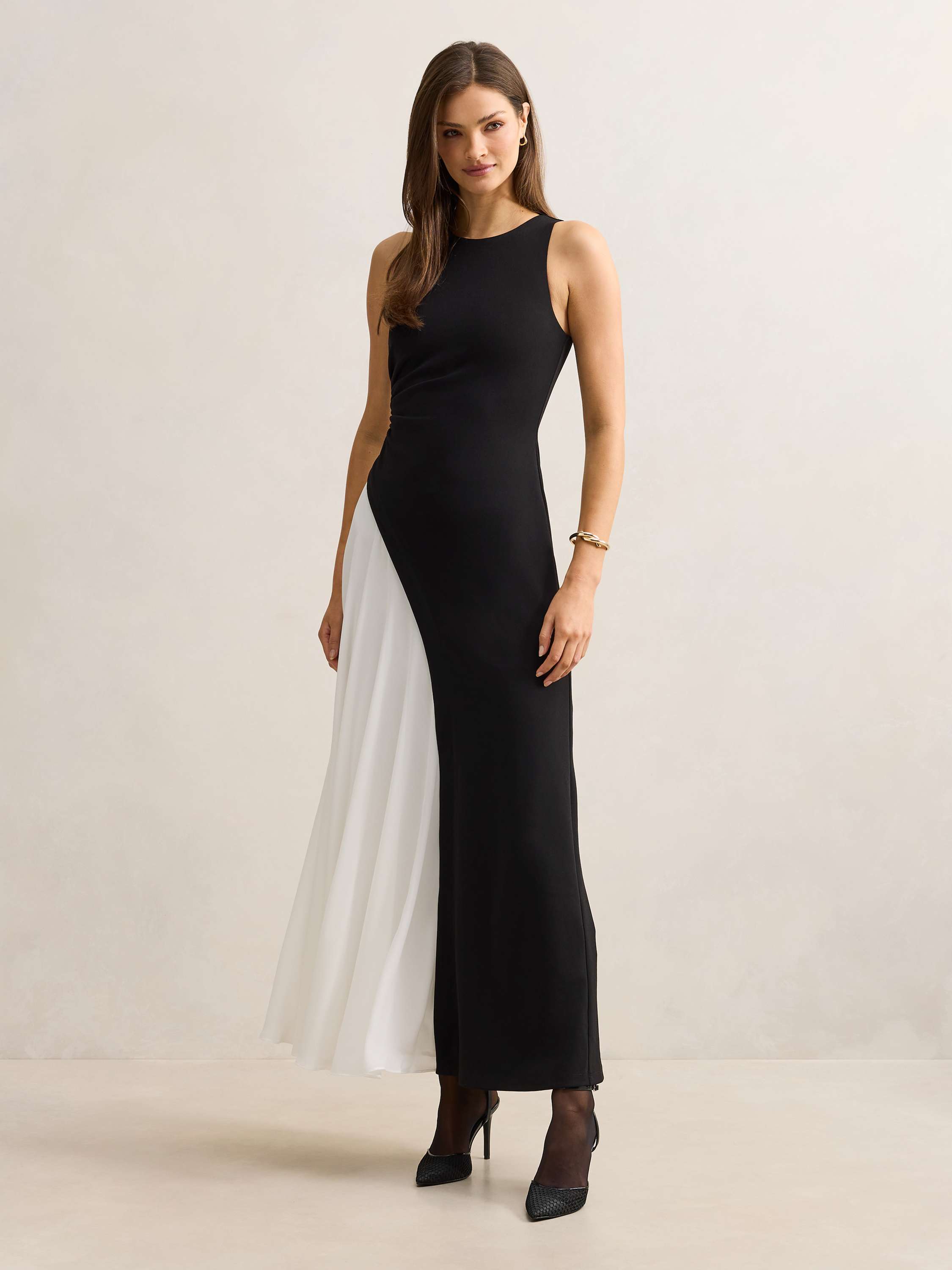 Candace Halter Contrast Maxi Dress