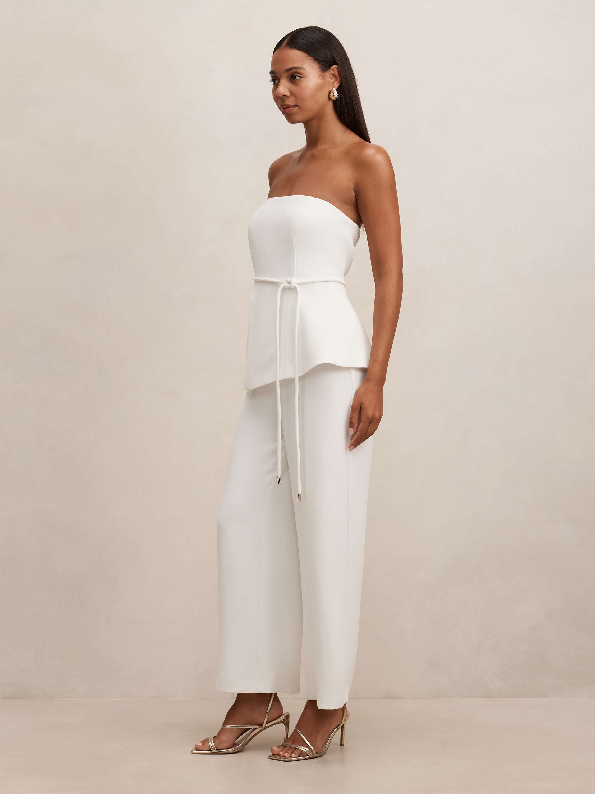 Buy Kehlani Strapless Jumpsuit - White - Online | Forever New