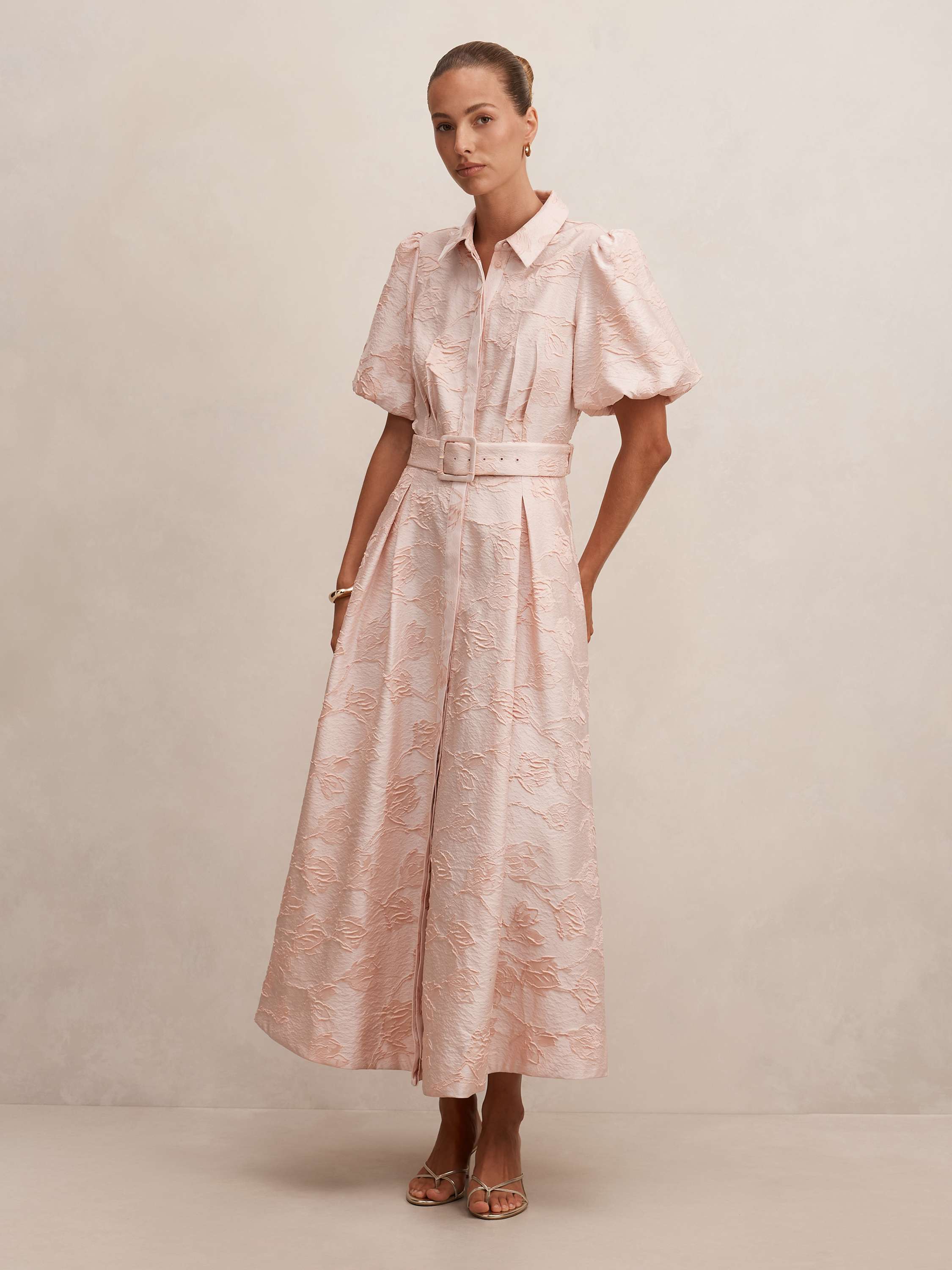 Jill Jacquard Shirt Maxi Dress