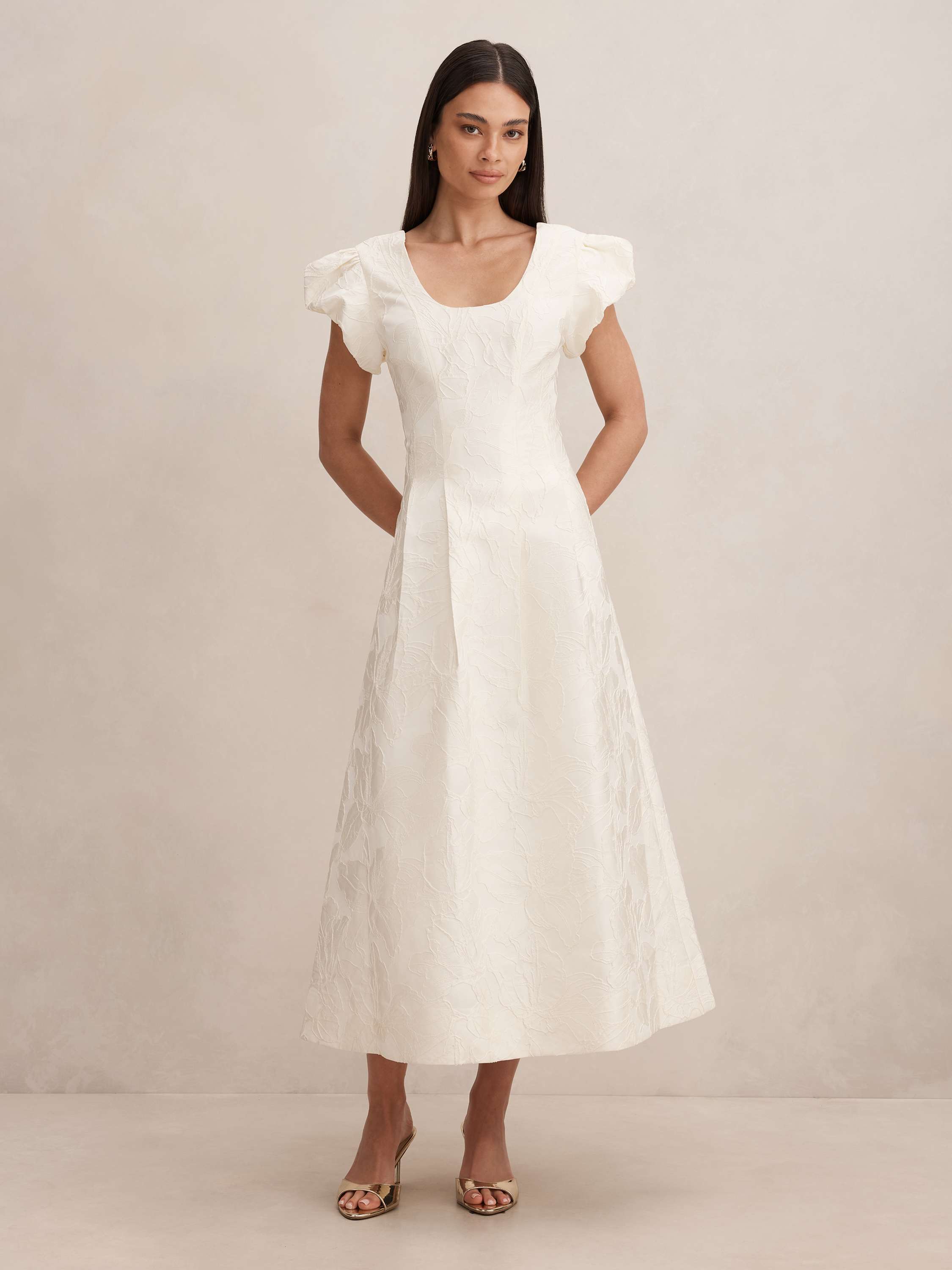 Lily Scoop Jacquard Midi Dress