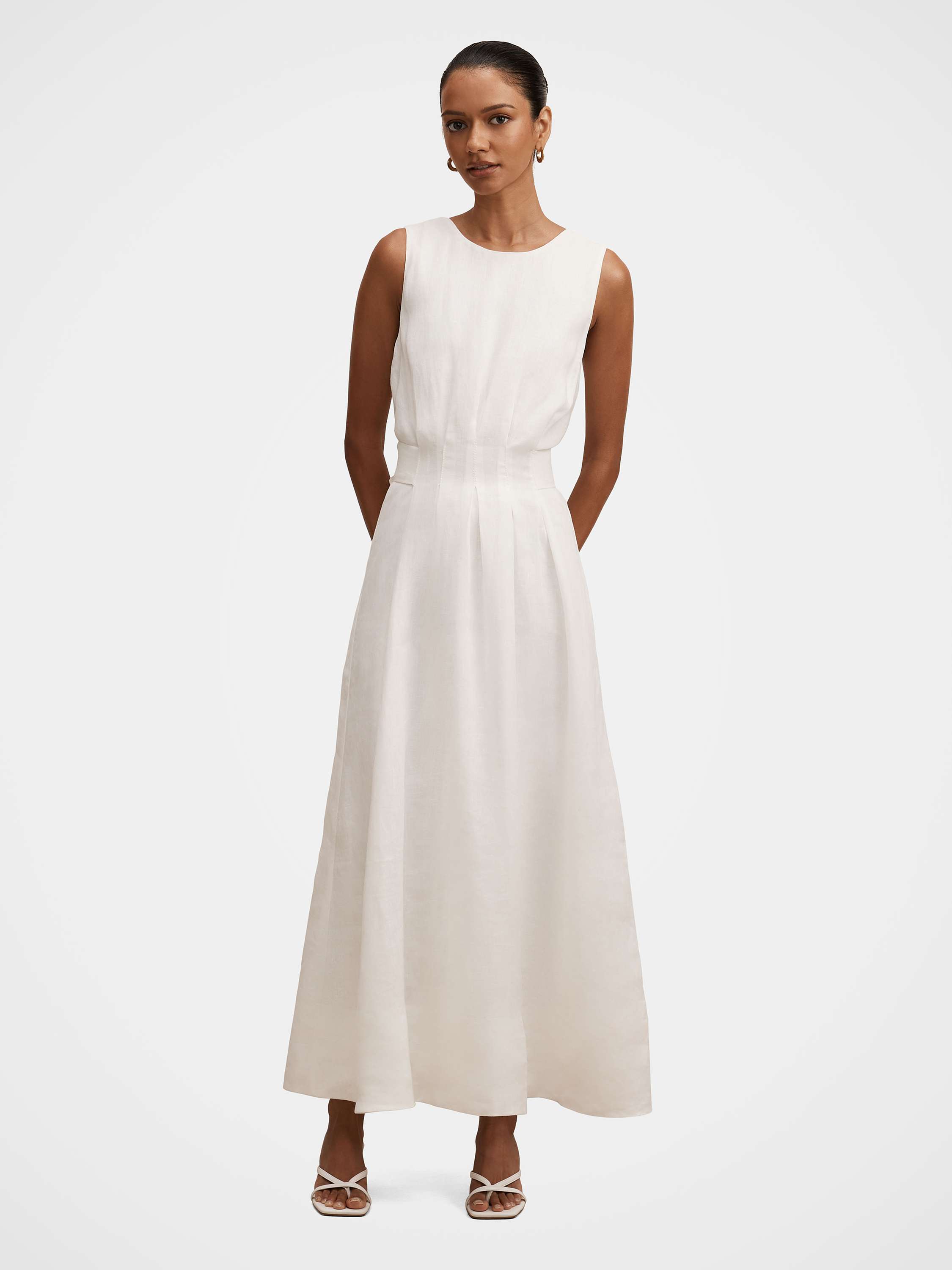Rosie Petite Linen Tuck Midi Dress