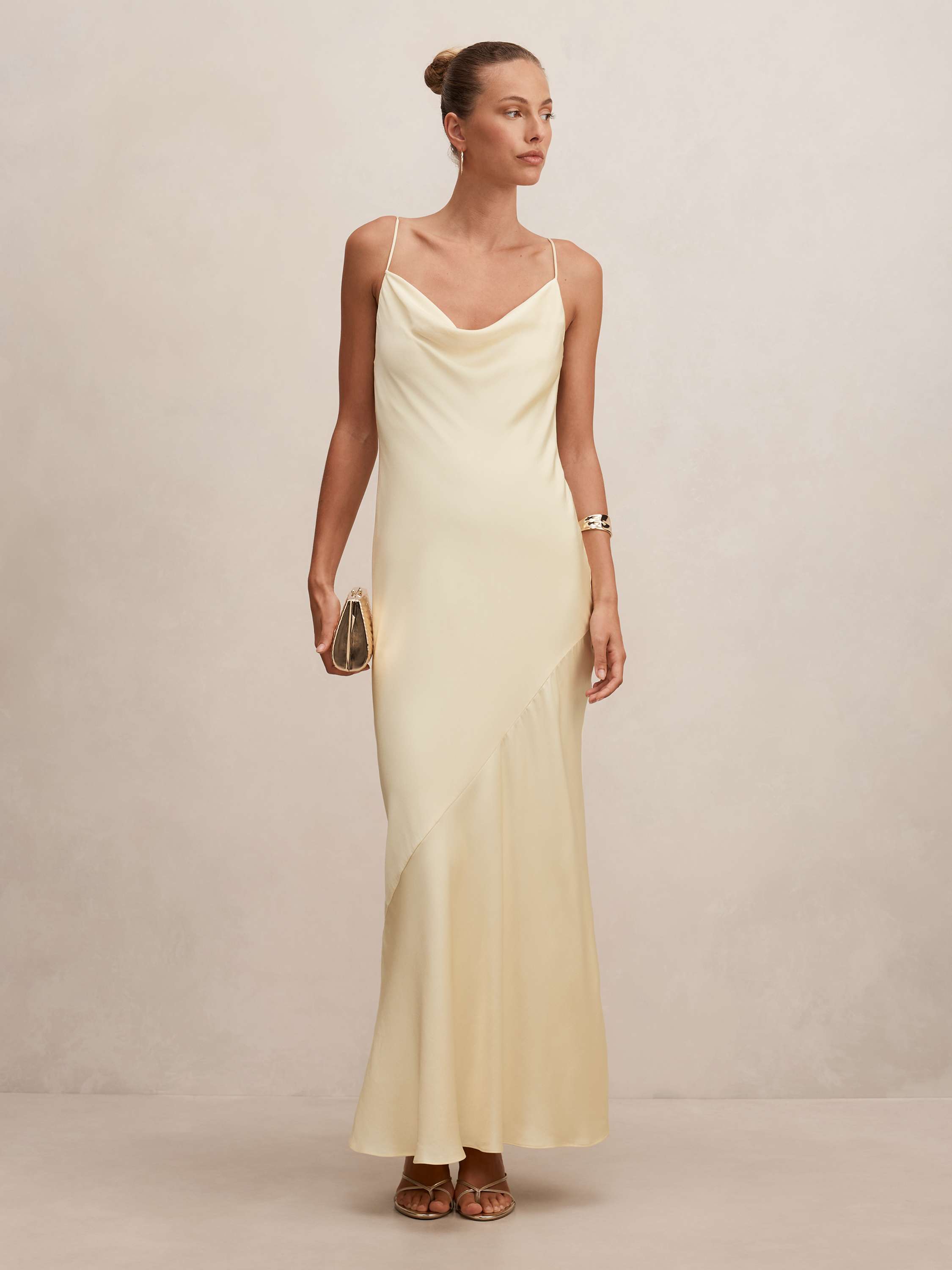 Amery 3D Floral Satin Maxi Dress