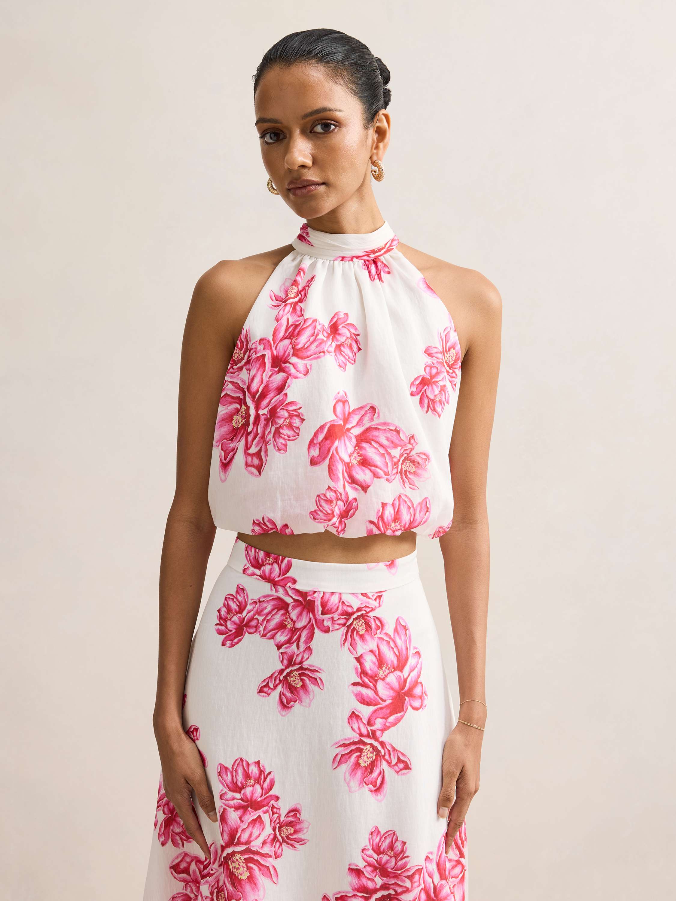 Maisie Petite Halter Tie Up Top