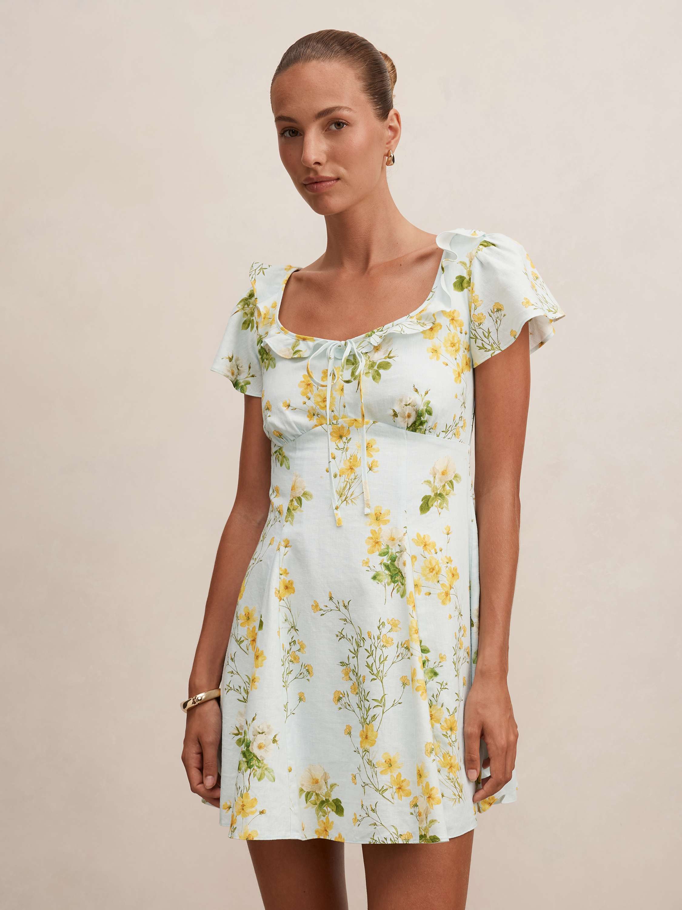 Riley Ruffle Neck Mini Dress