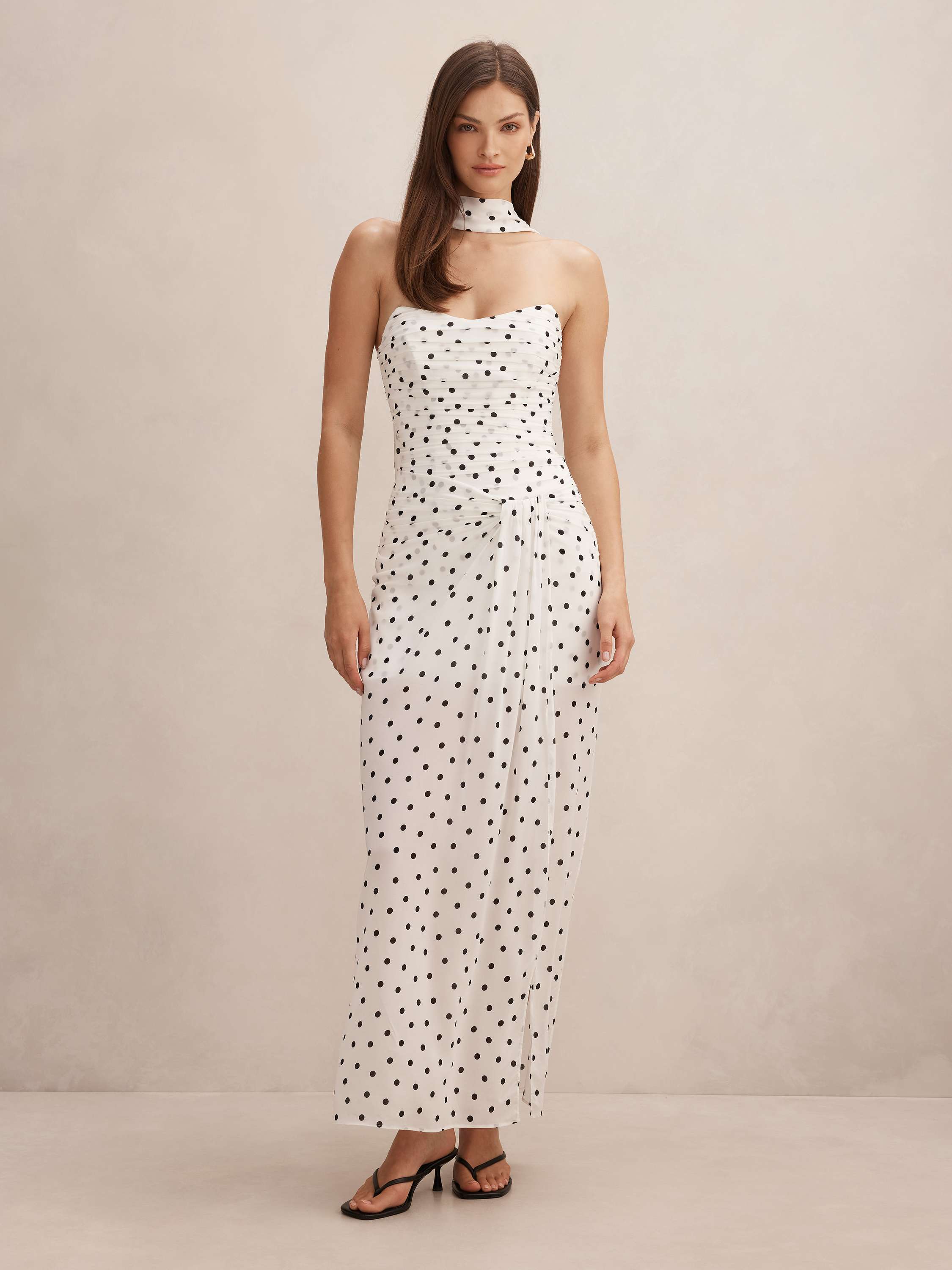 Arli Strapless Ruched Maxi Dress